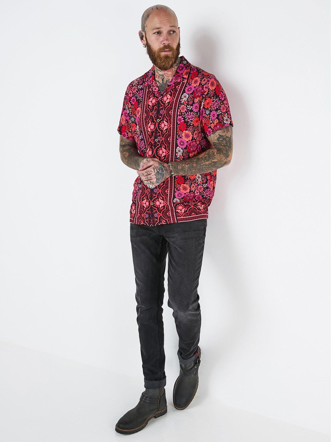  image of joe-browns-ready-to-relax-short-sleeve-shirt-pink