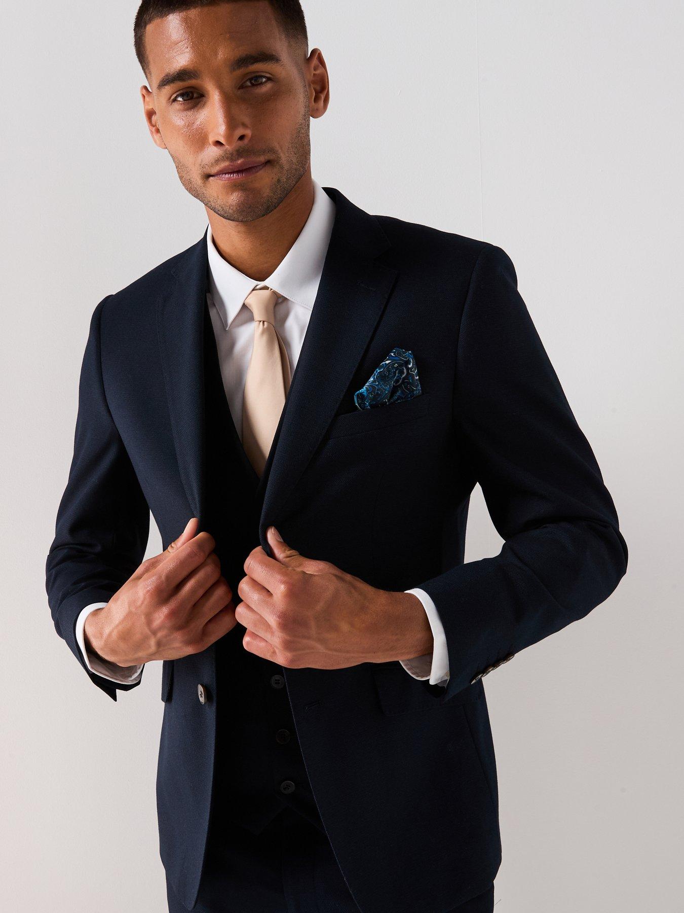 undefined Harcourt Tailored Fit Suit Jacket - Navy
