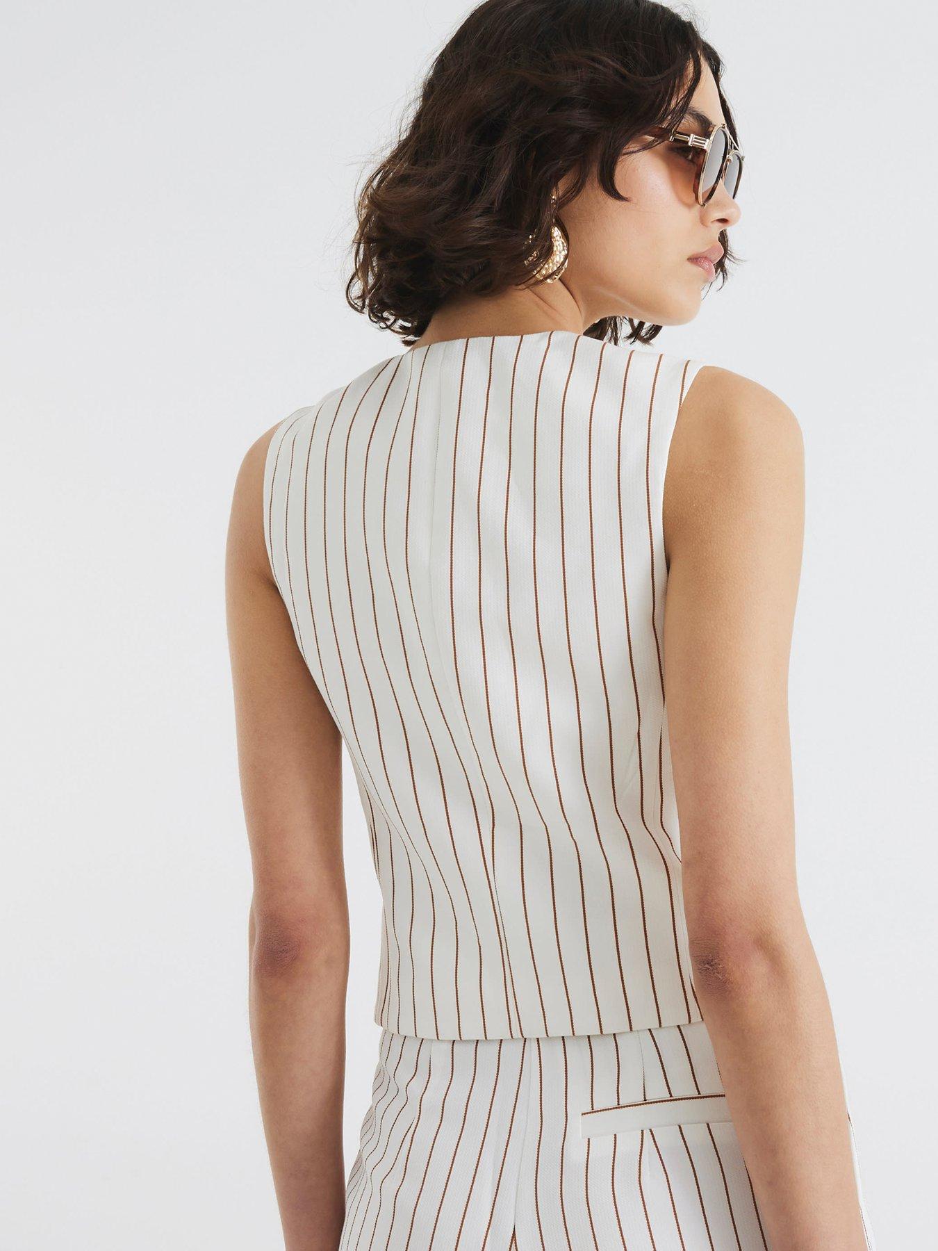  image of river-island-high-neck-fitted-waistcoat-white