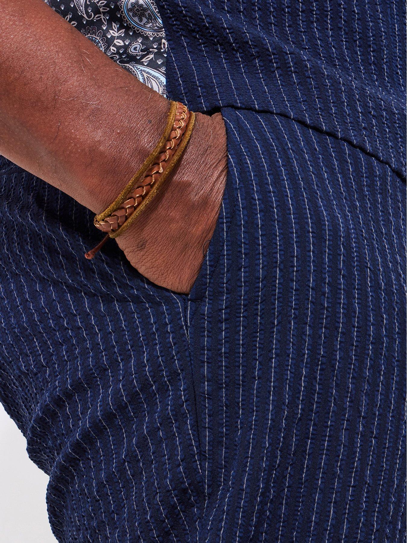  image of joe-browns-pinstripe-textured-trousers-navy