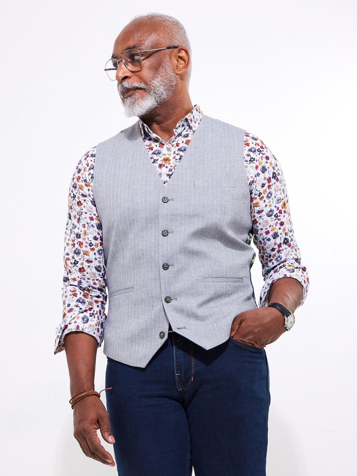 undefined Sensational Suave Suit Waistcoat - Grey