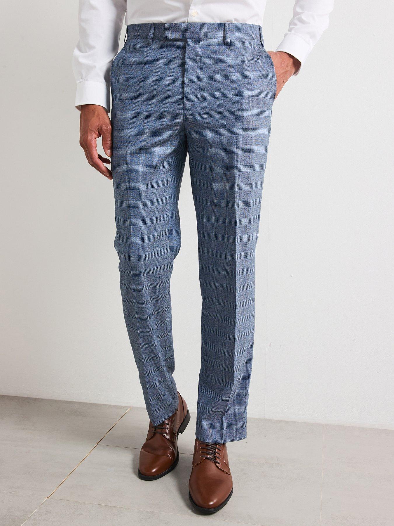 undefined Anthony Tailored Fit Suit Trousers - Blue