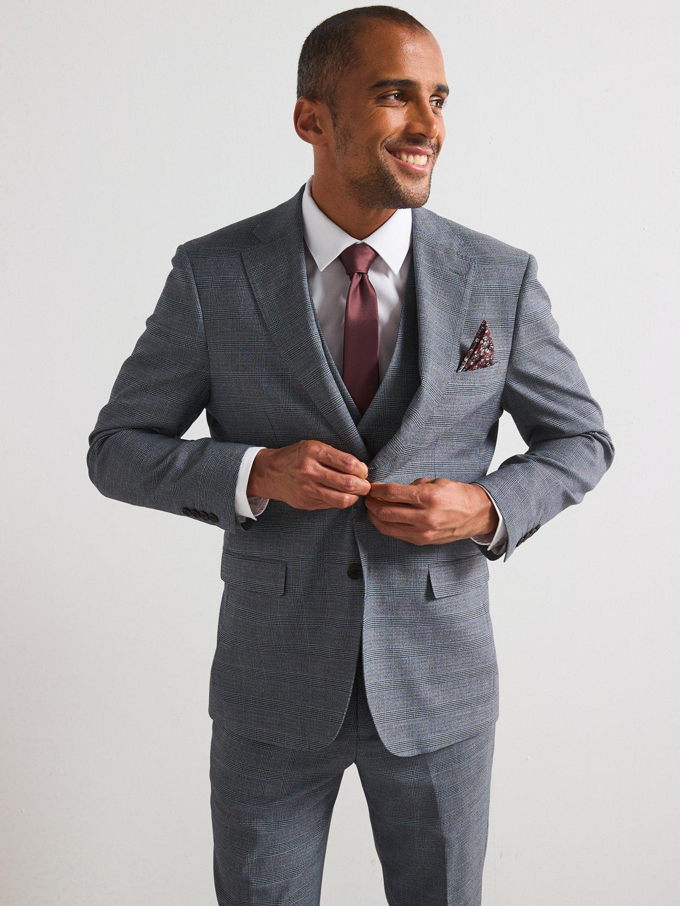 undefined Anthony Tailored Fit Suit Jacket - Grey