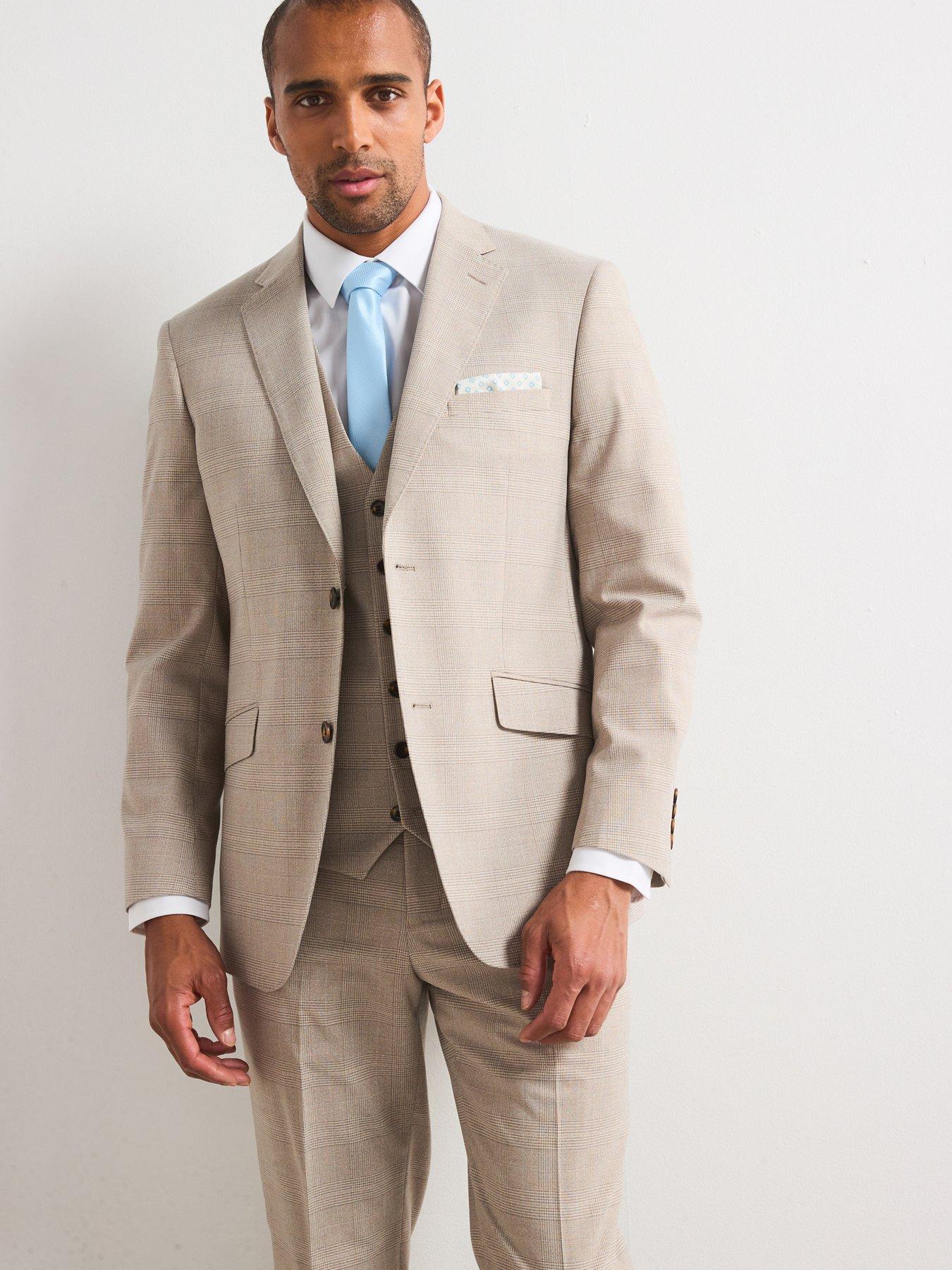 undefined Tailored Fit Charlie Suit Jacket - Beige