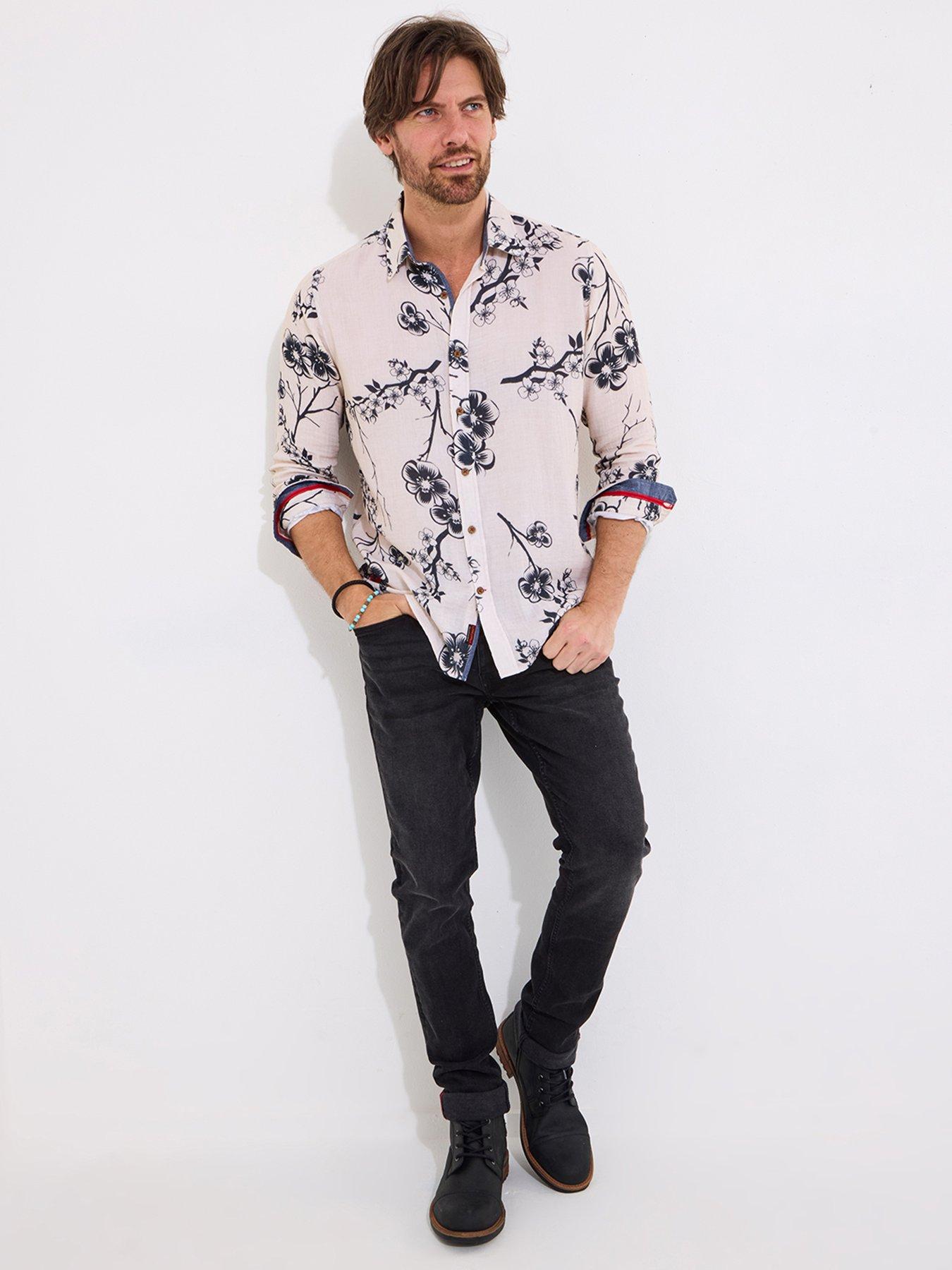  image of joe-browns-brilliant-long-sleeve-blossom-shirt-cream