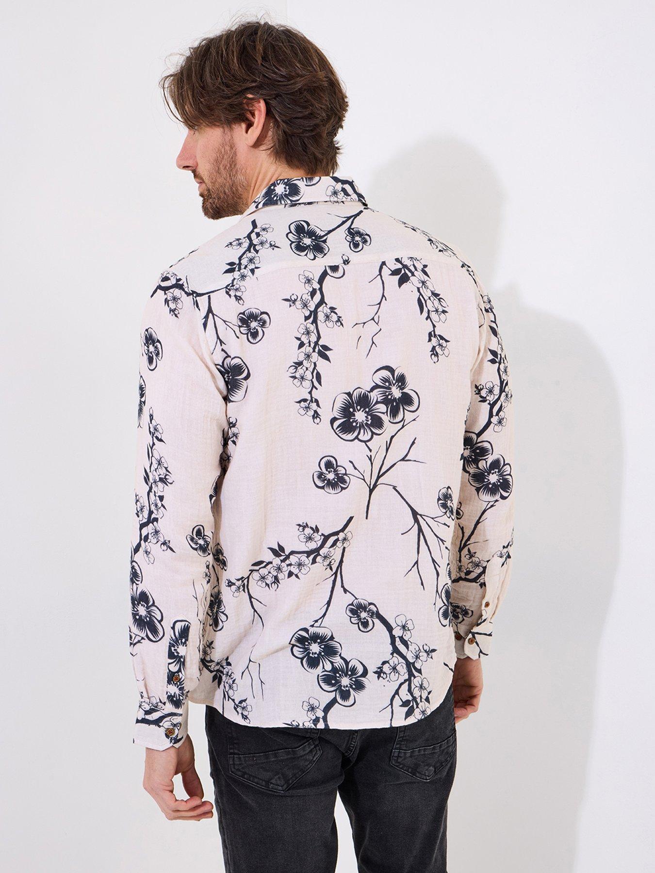  image of joe-browns-brilliant-long-sleeve-blossom-shirt-cream