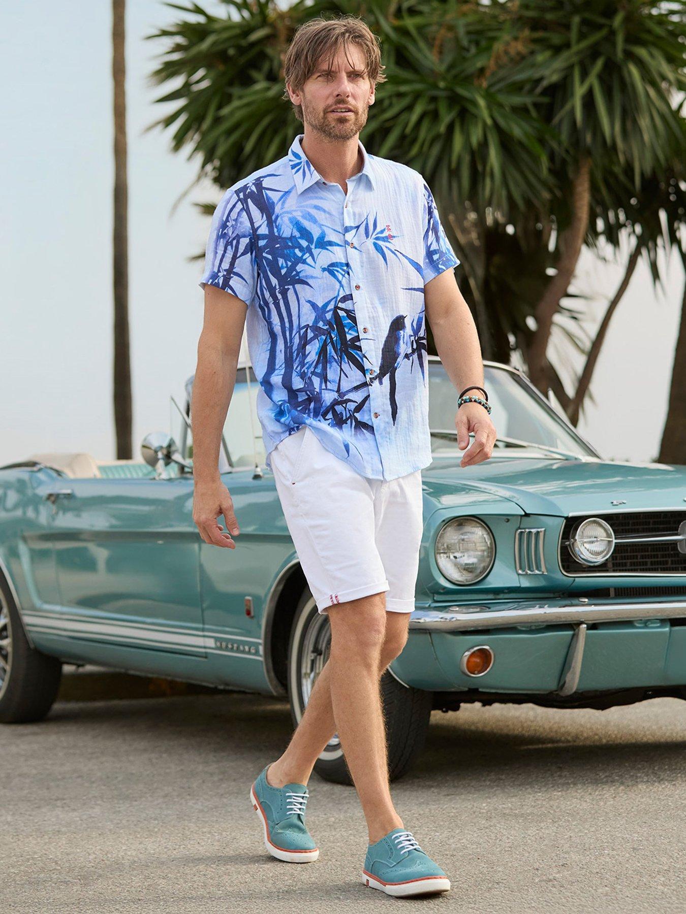 undefined Brilliant Short Sleeve Bamboo Shirt - Blue