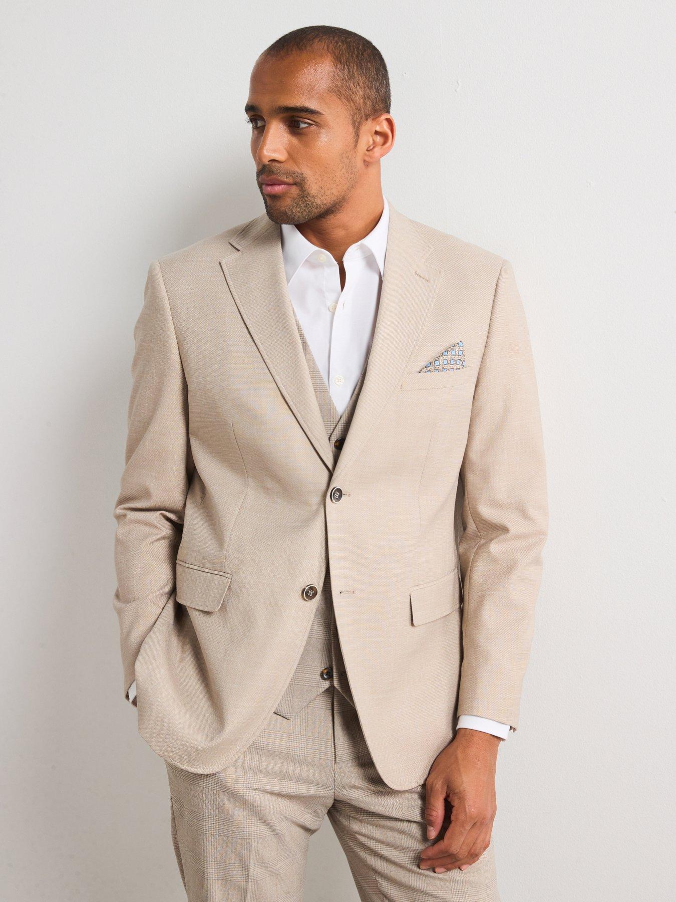 undefined Jamie Tailored Fit Suit Jacket - Beige