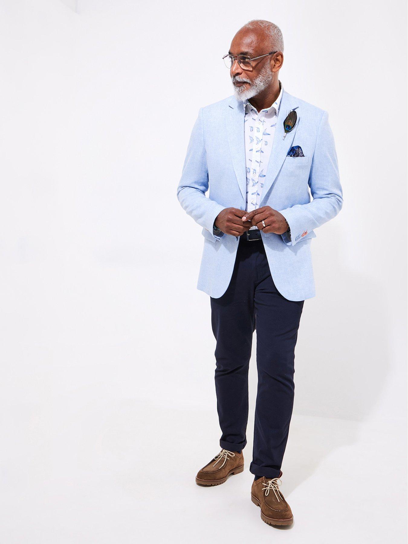  image of joe-browns-summer-suit-jacket-light-blue