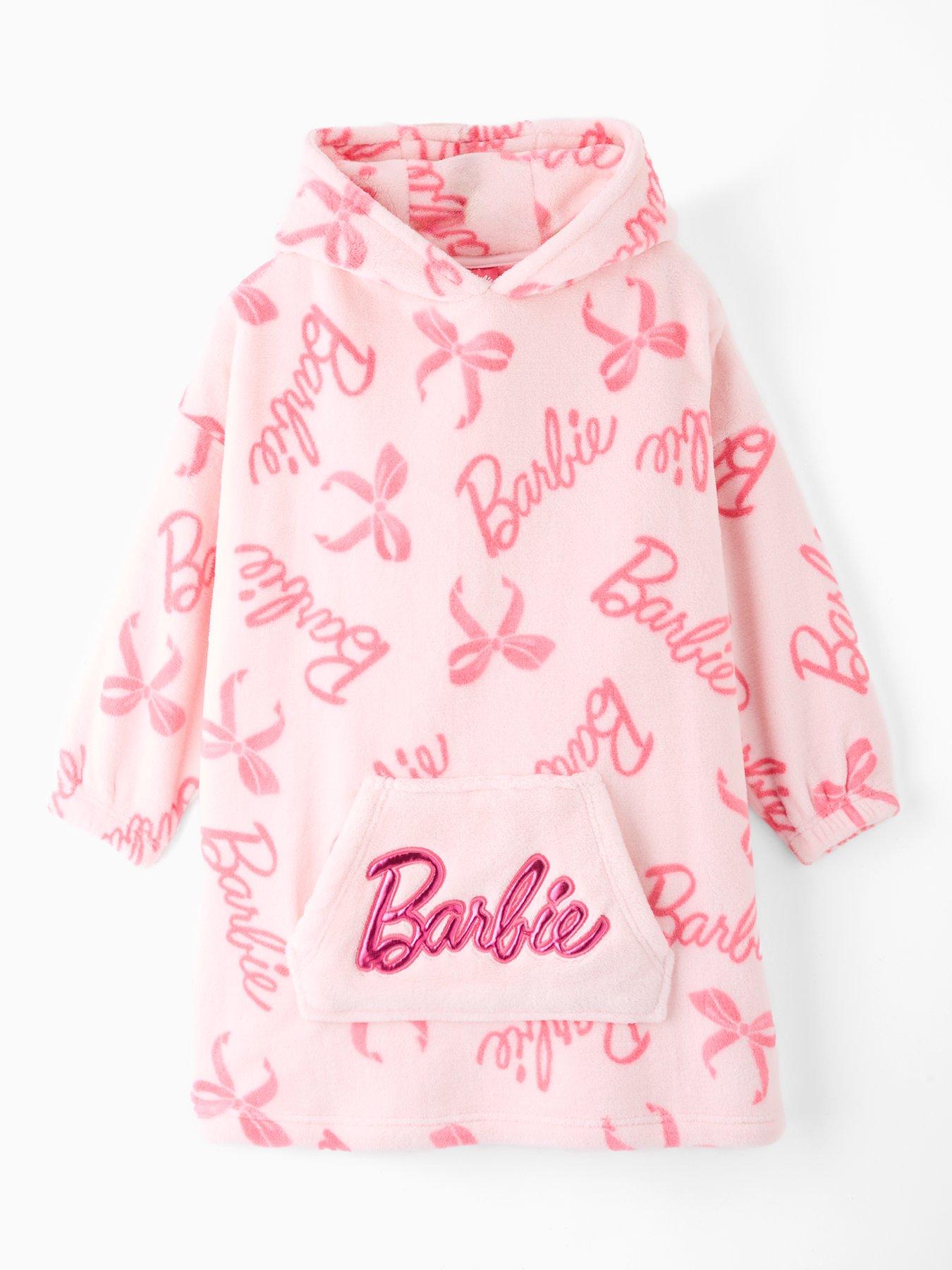 Barbie Bow Fleece Hooded Blanket - Pink
