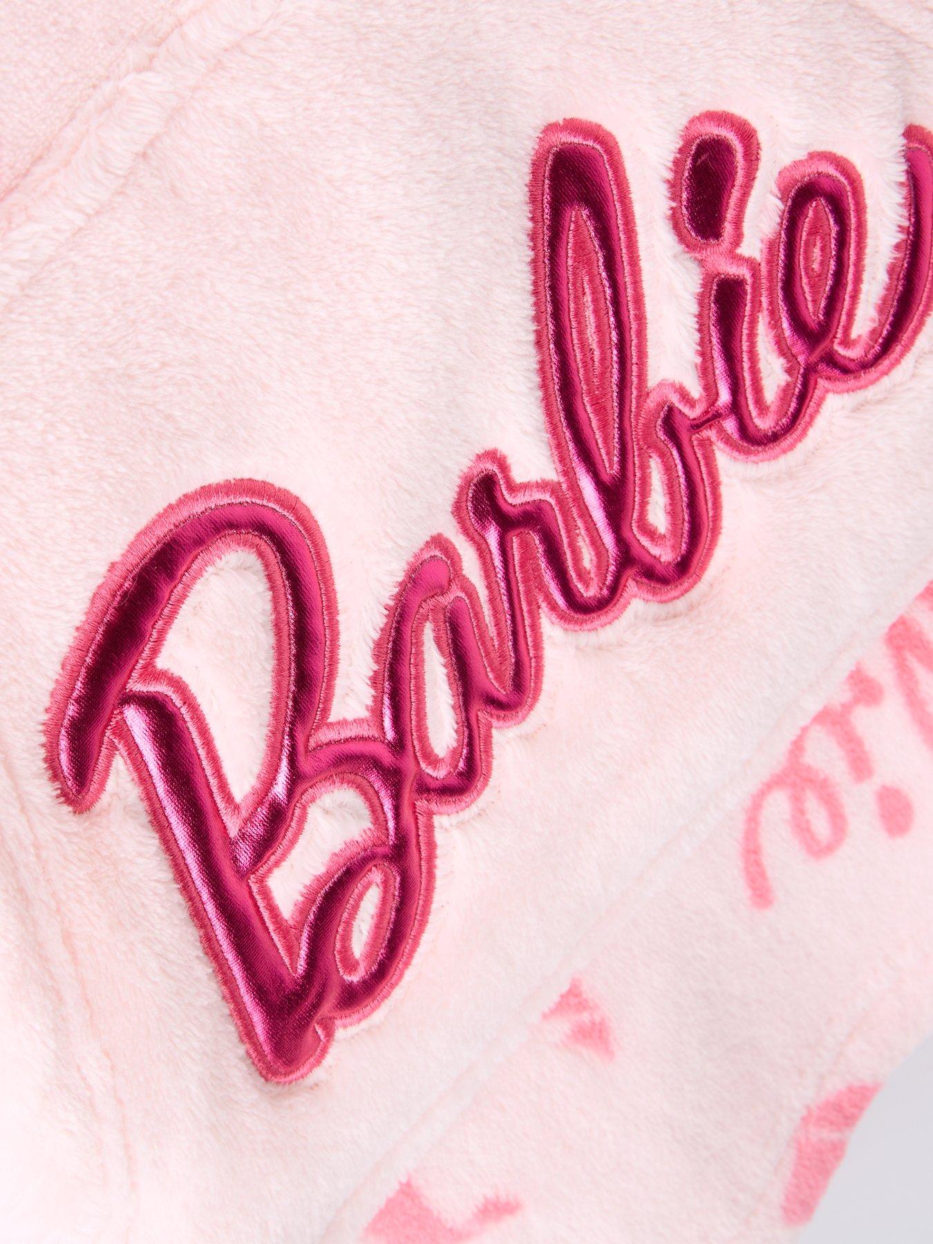 Image 3 of 4 of The Very Collection Barbie Bow Fleece Hooded Blanket - Pink