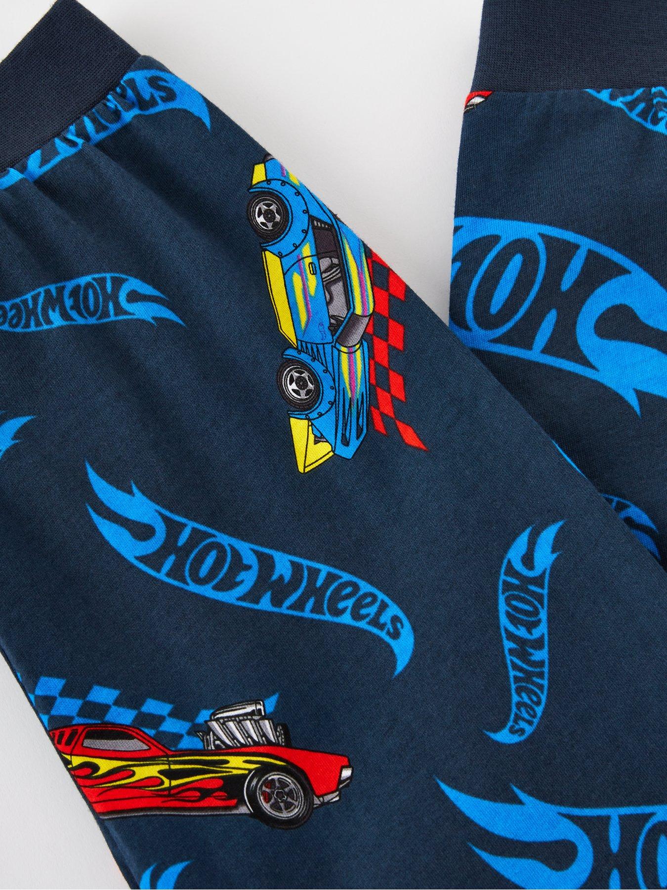 Image 3 of 4 of Hot Wheels 3 Piece Long Sleeve Pyjama And Gown Set - Navy