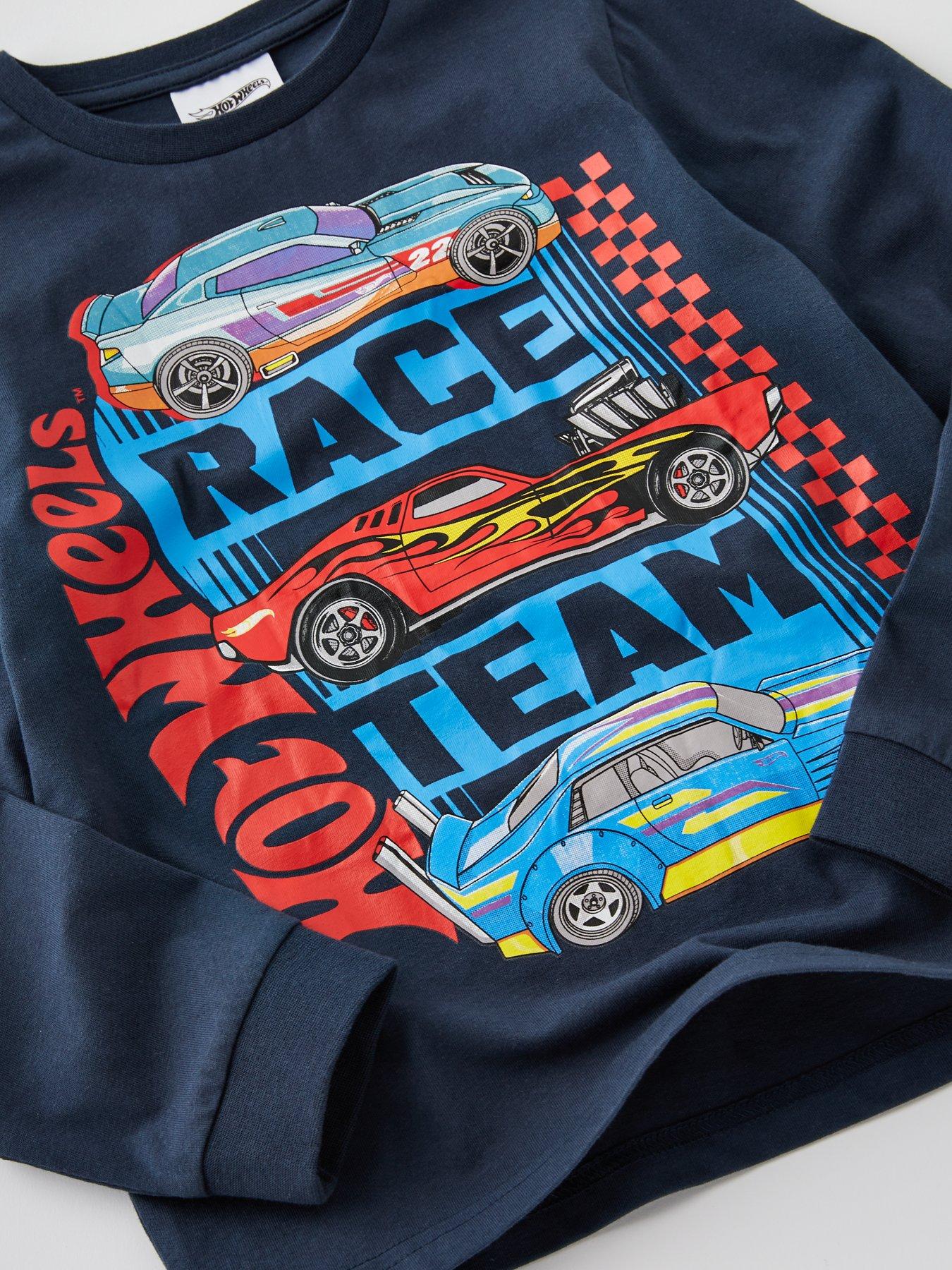 Image 4 of 4 of Hot Wheels 3 Piece Long Sleeve Pyjama And Gown Set - Navy