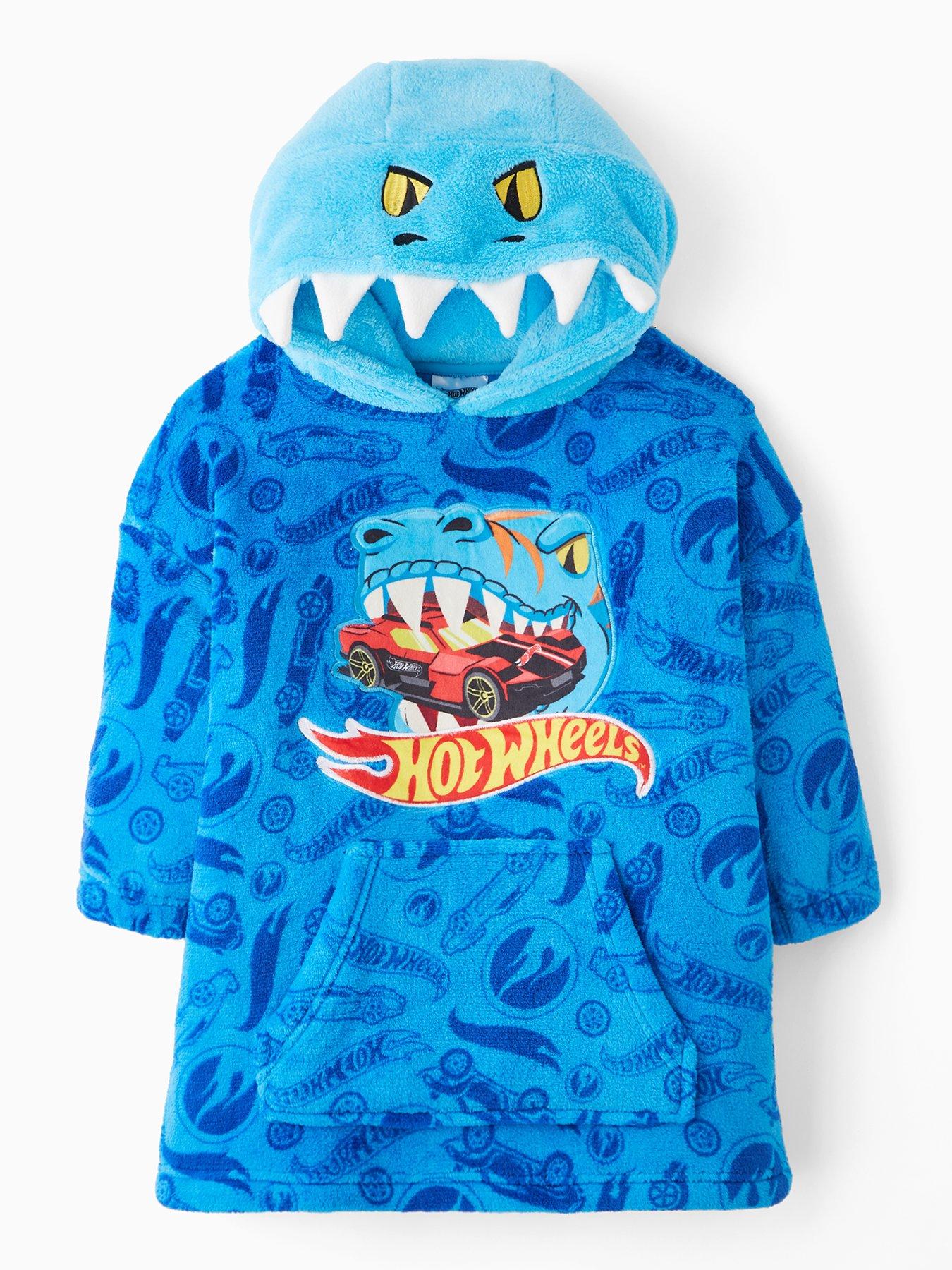hot-wheels-fleece-hooded-blanket-blue