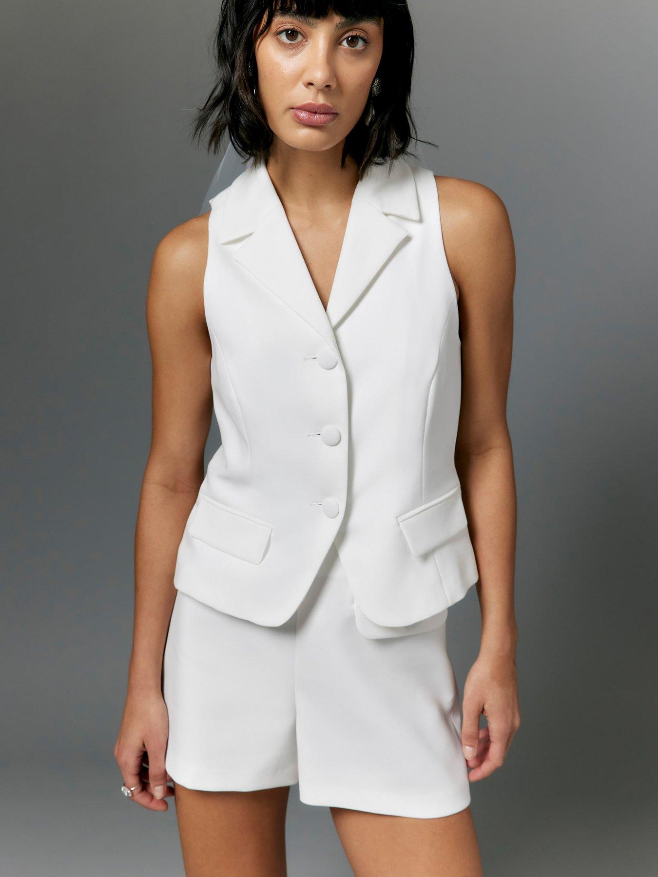 front image of river-island-micro-pocket-detail-short-white