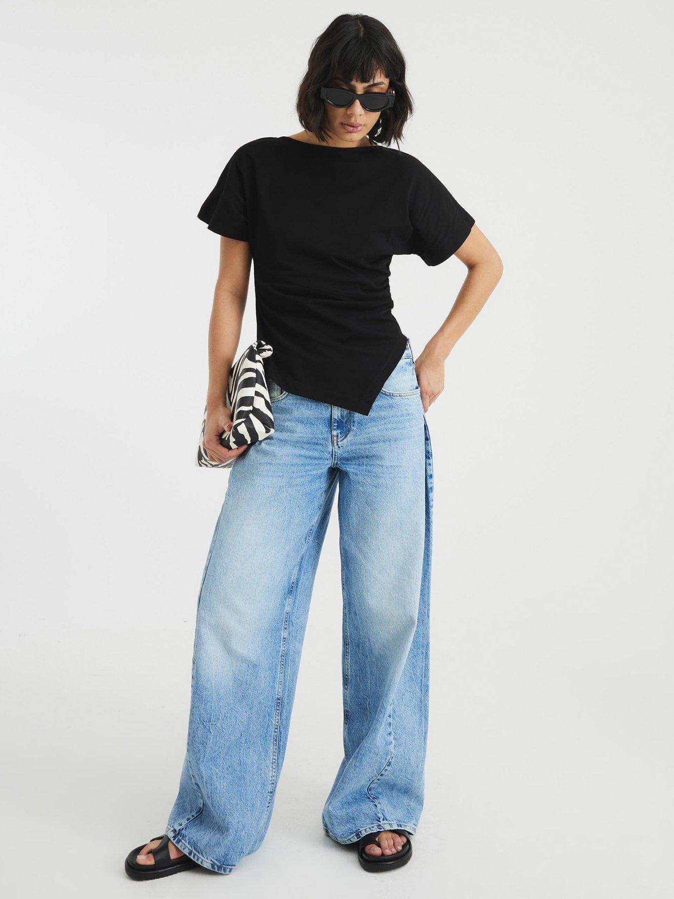 undefined Drape Side Tee - Black - Black