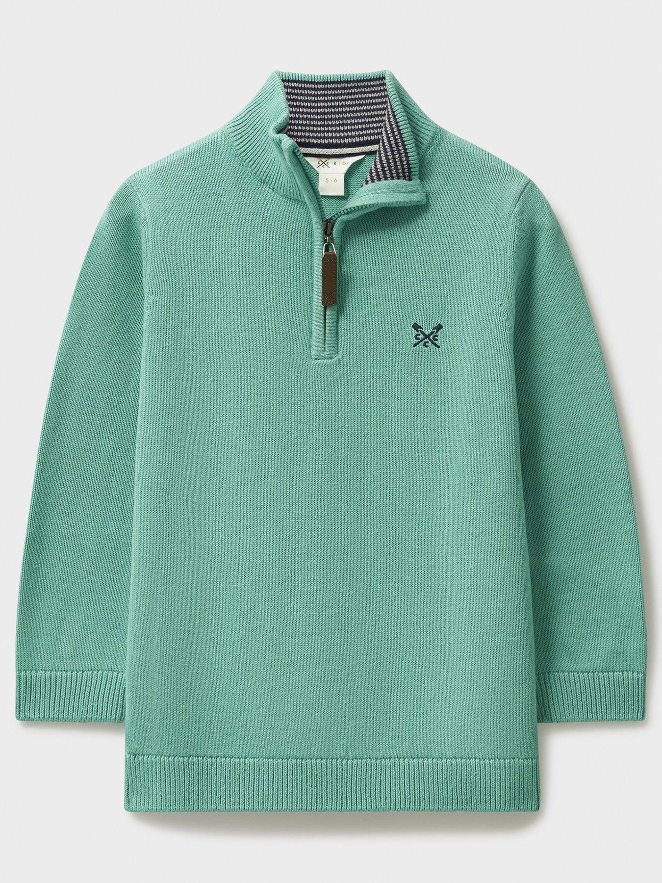 crew-clothing-boysnbsphalf-zip-knit-sweatshirt-green