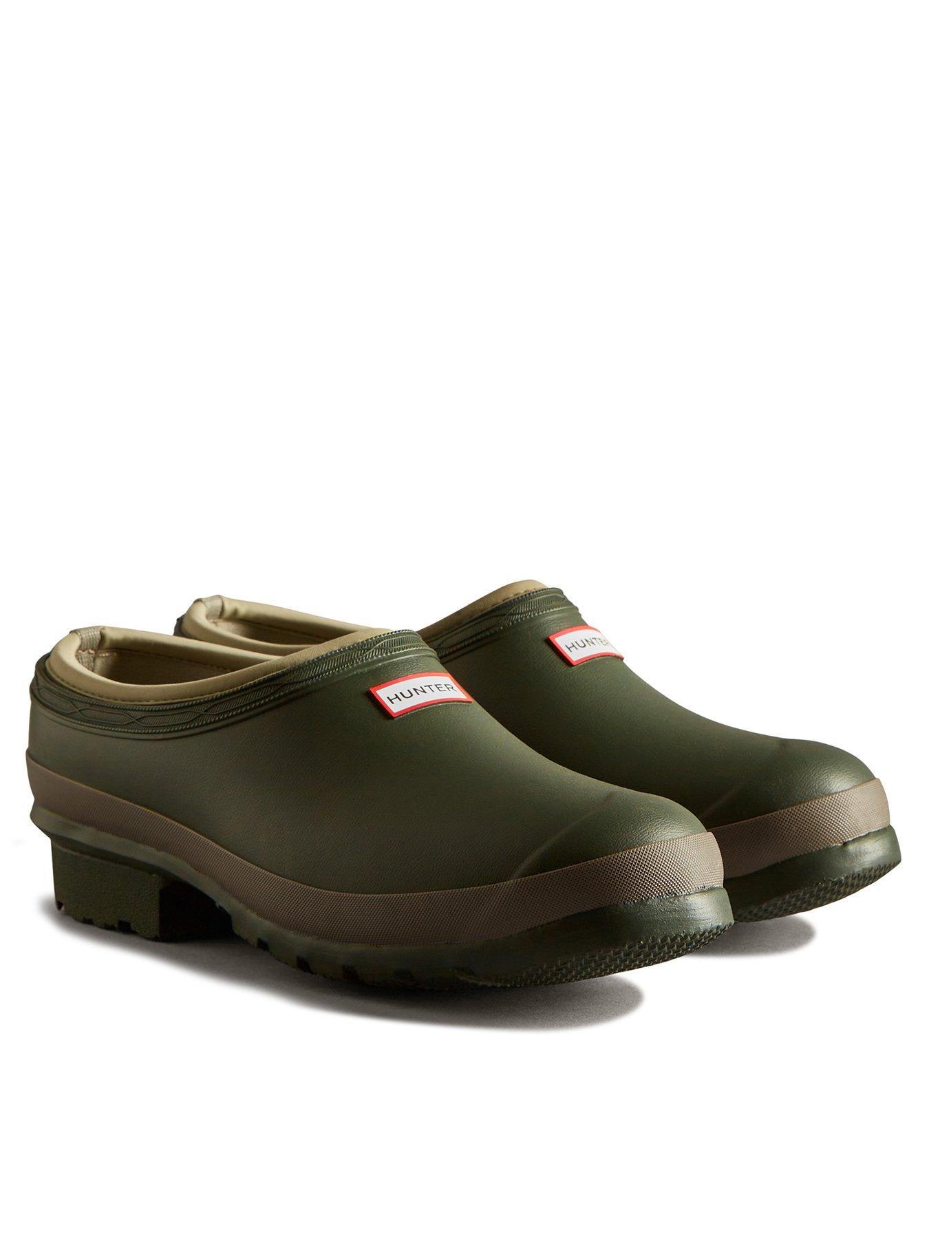 Hunter Mens Gardener Neo Lined Clogs - Green