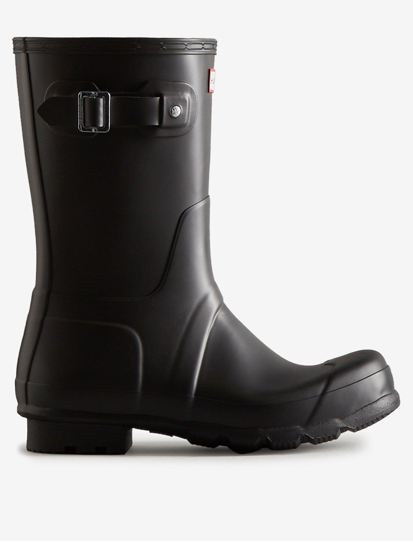 front image of hunter-mens-original-short-boots-black