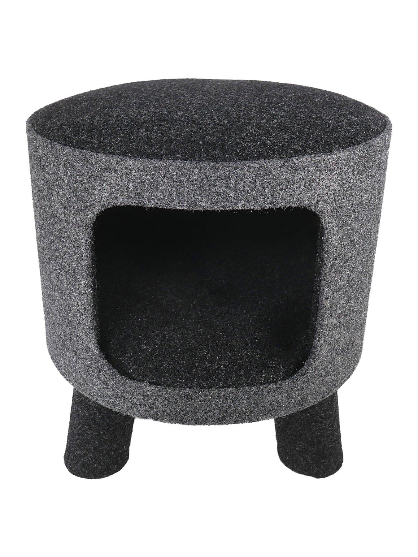  image of rosewood-charcoal-felt-cat-stool