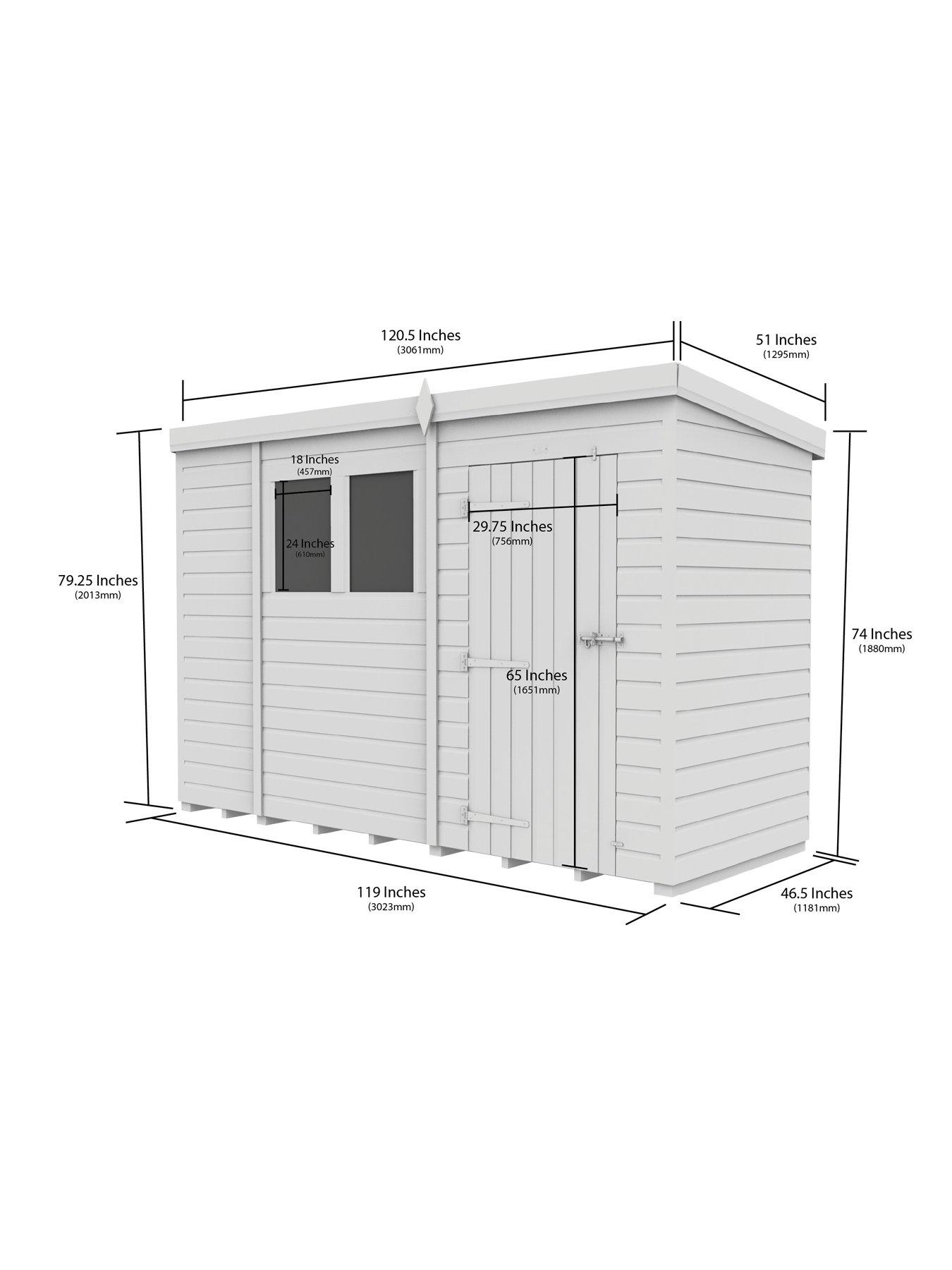 Image 3 of 7 of DIY Sheds 10 x 4 Pent Shed Shiplap pressure treated