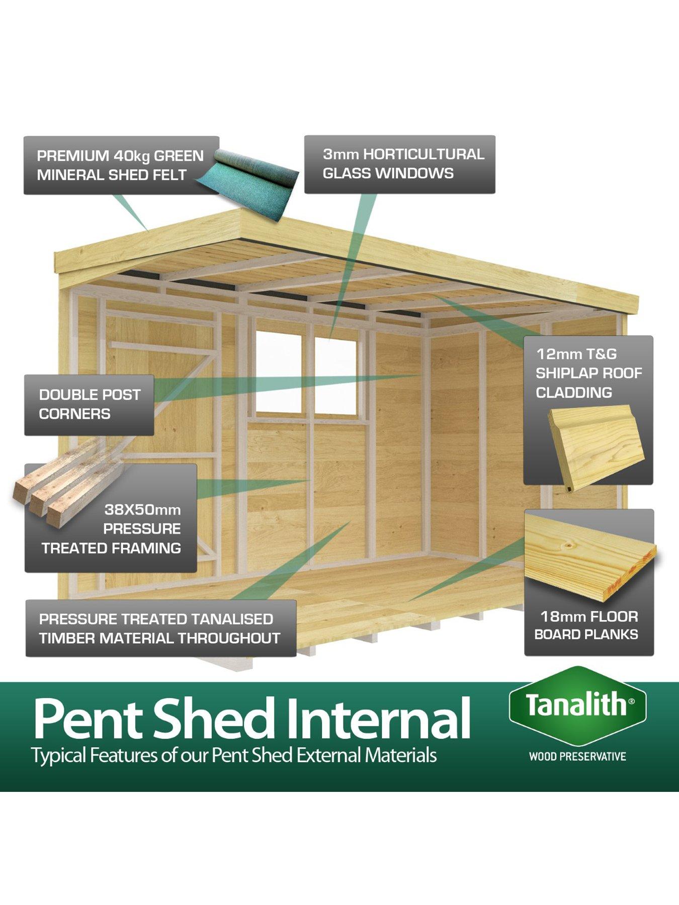 Image 5 of 7 of DIY Sheds 10 x 4 Pent Shed Shiplap pressure treated