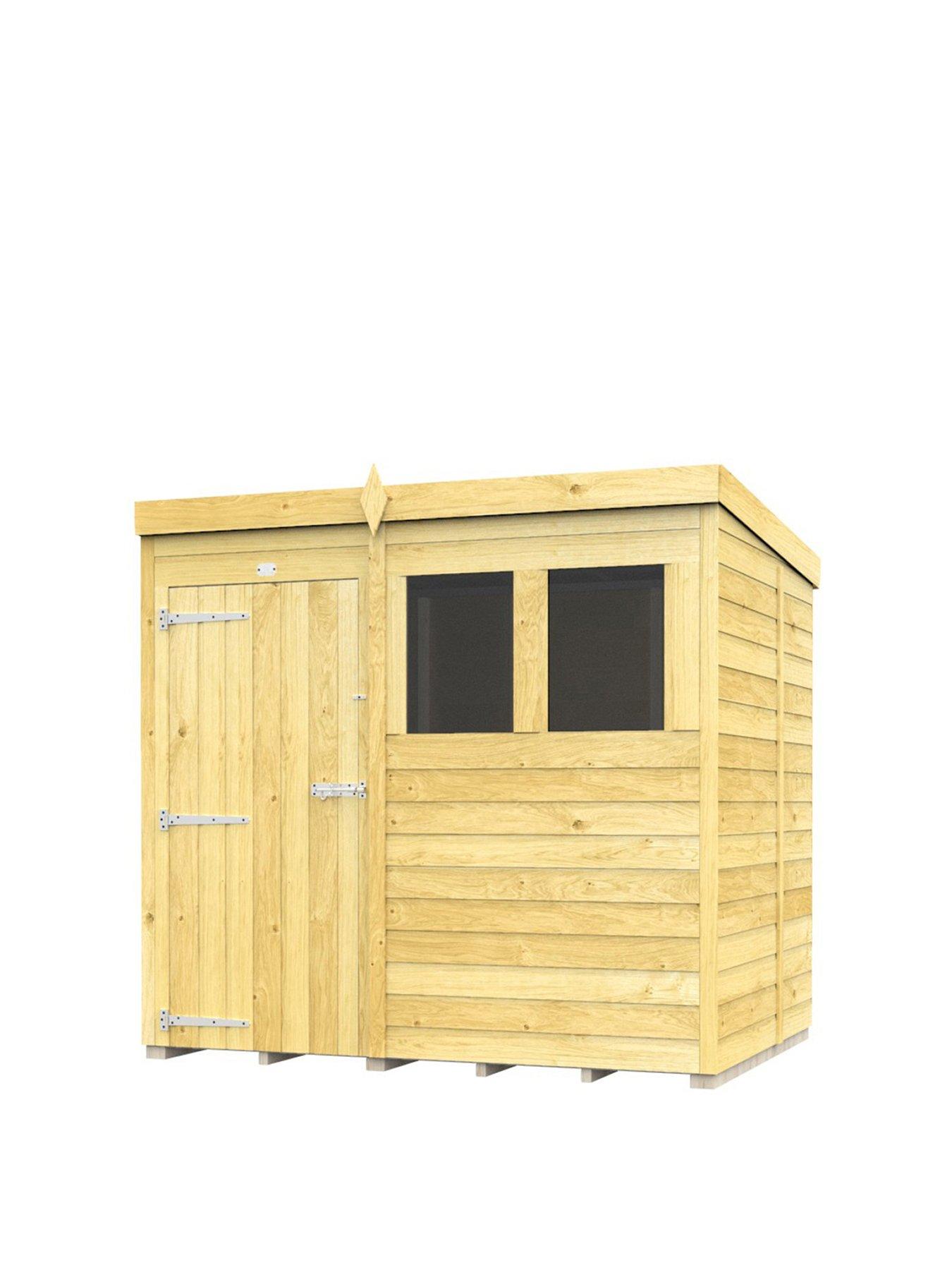 Diy sheds 7 x 5 pent shed shiplap pressure treated littlewoods