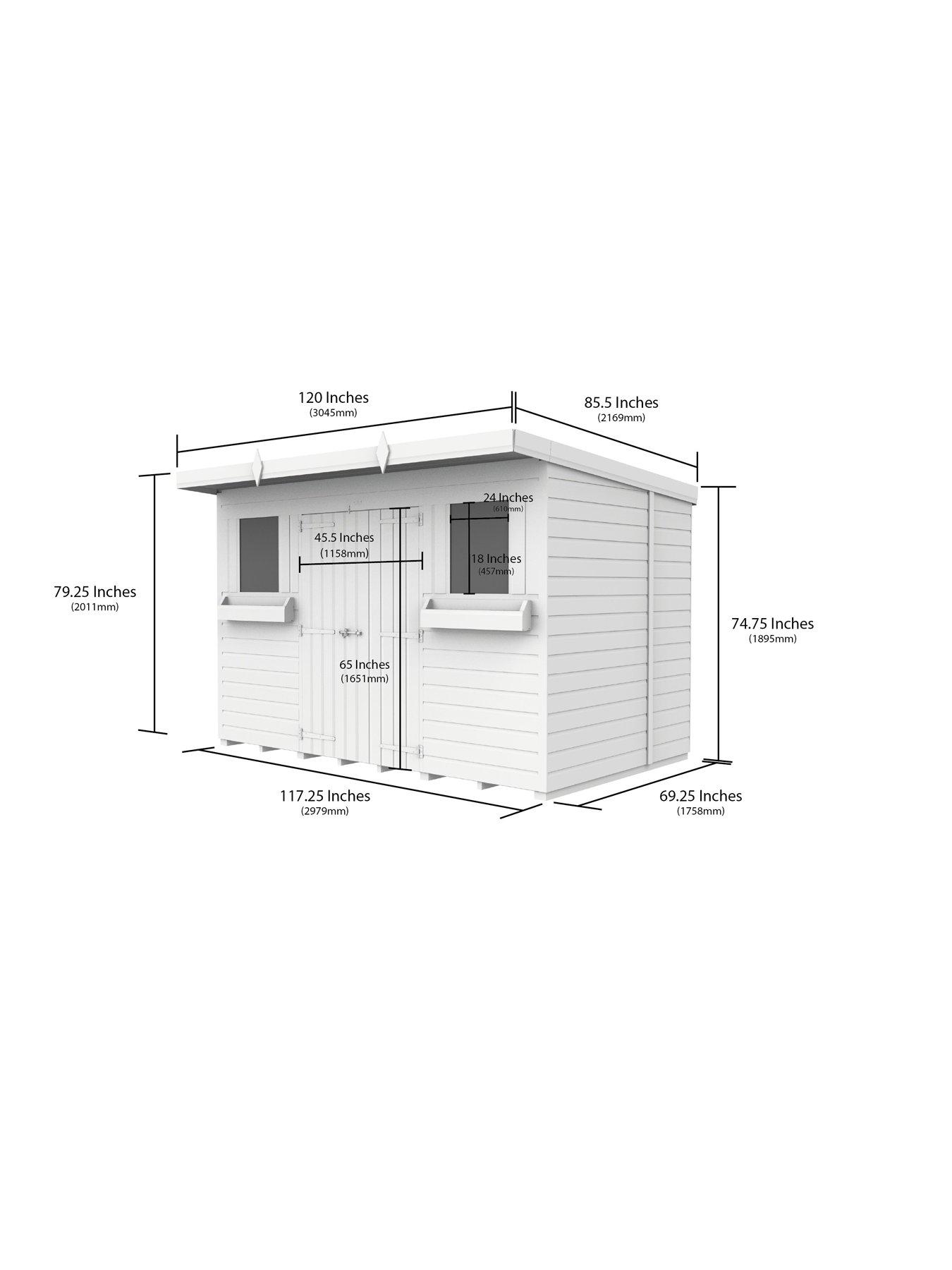  image of diy-sheds-10-x-6-pent-summer-shed-shiplap-pressure-treated