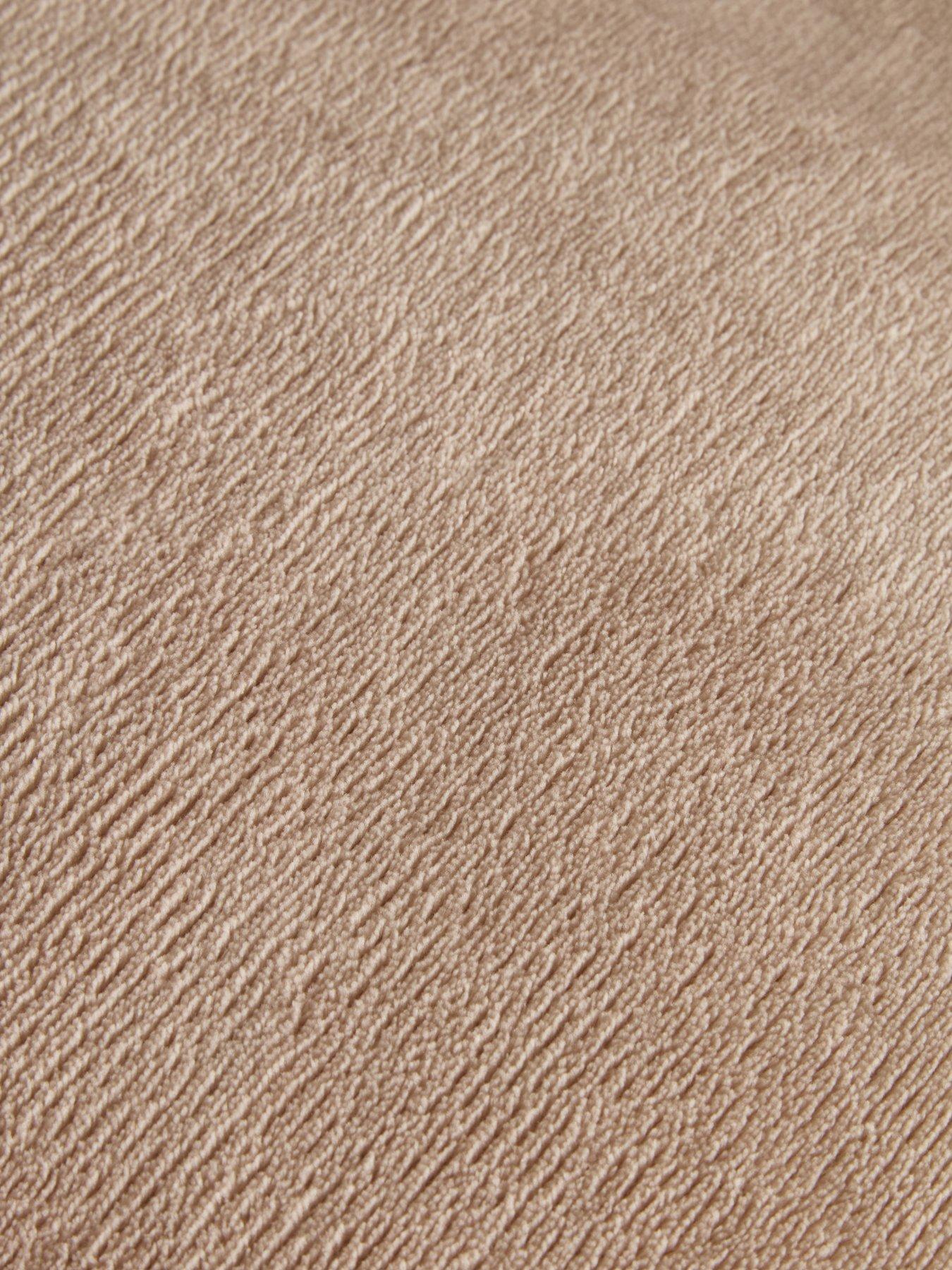 Image 5 of 5 of Very Home Whip Stitch Edge Teddy Fleece Duvet Cover Set - Natural