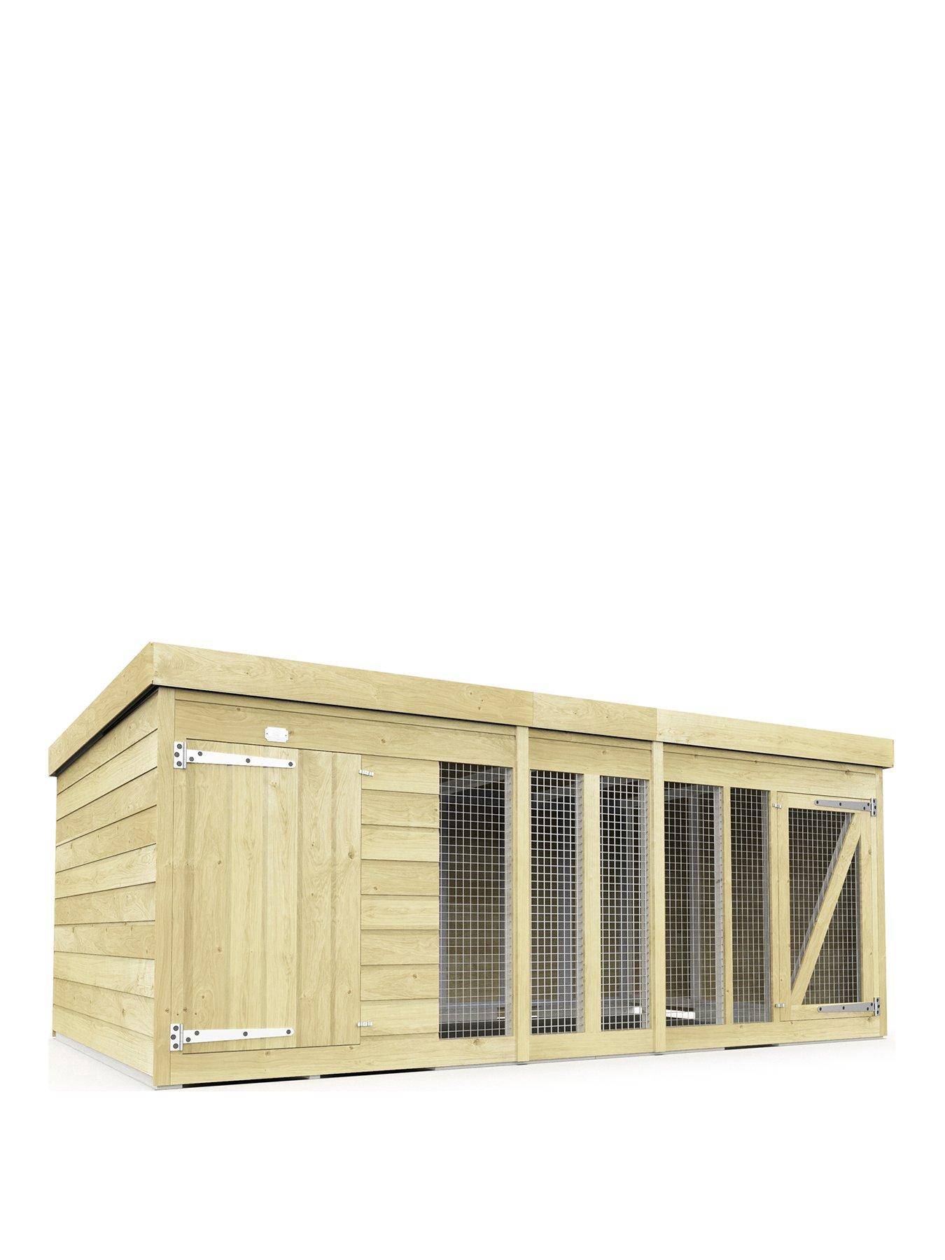  image of diy-sheds-10-x-6-dog-kennel-and-run-shiplap-pressure-treated