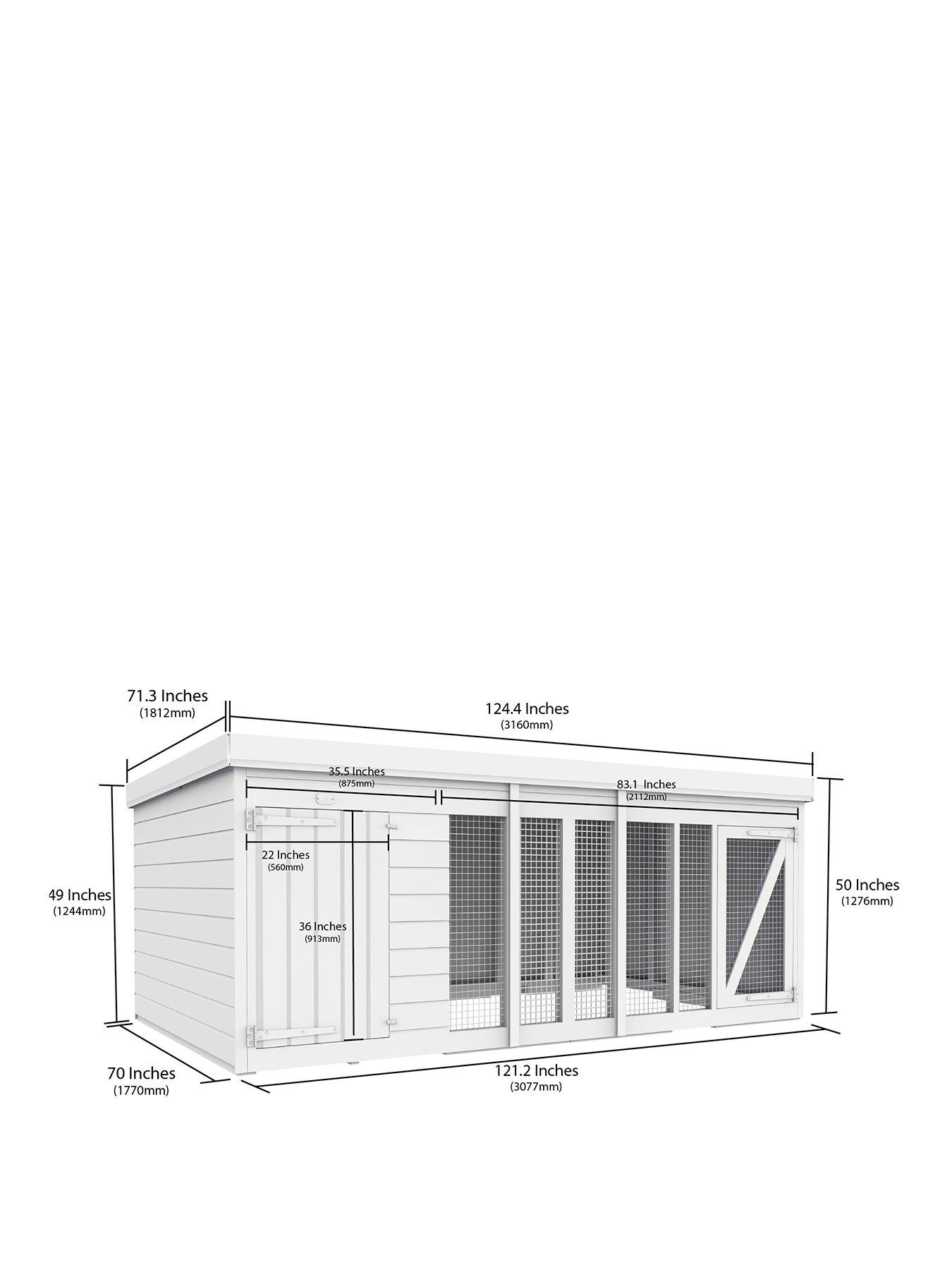  image of diy-sheds-10-x-6-dog-kennel-and-run-shiplap-pressure-treated