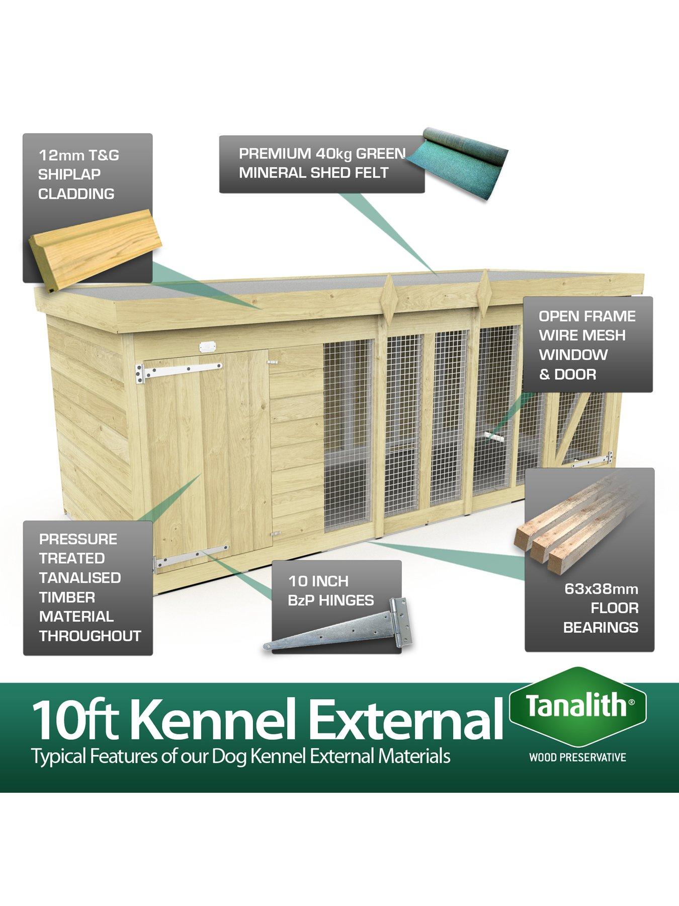  image of diy-sheds-10-x-6-dog-kennel-and-run-shiplap-pressure-treated