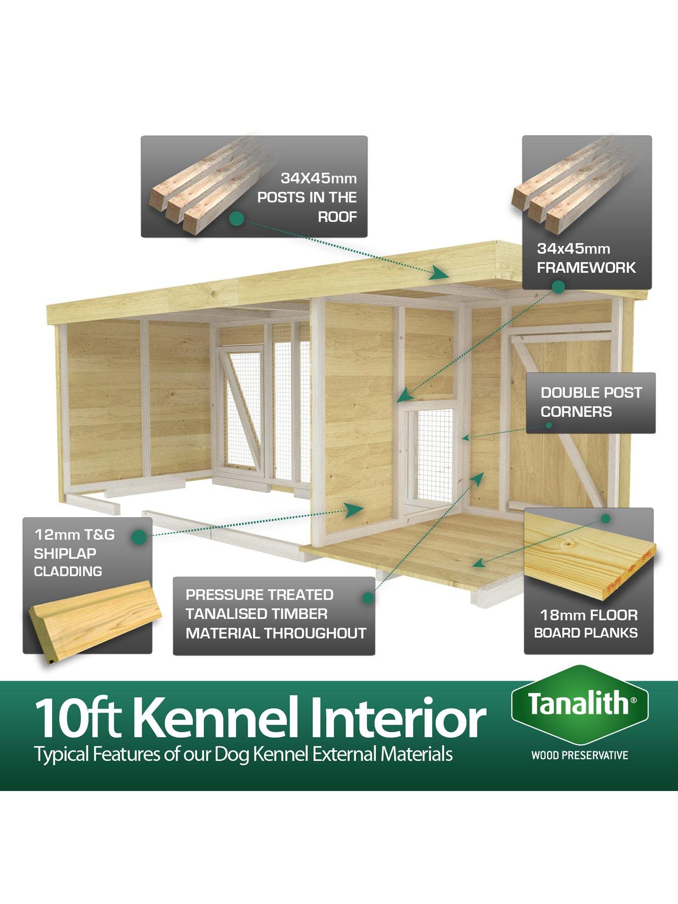  image of diy-sheds-10-x-6-dog-kennel-and-run-shiplap-pressure-treated