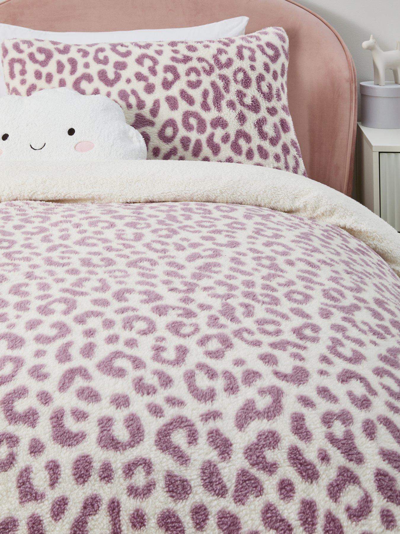  image of very-home-leopard-printed-fleece-duvet-covernbspset