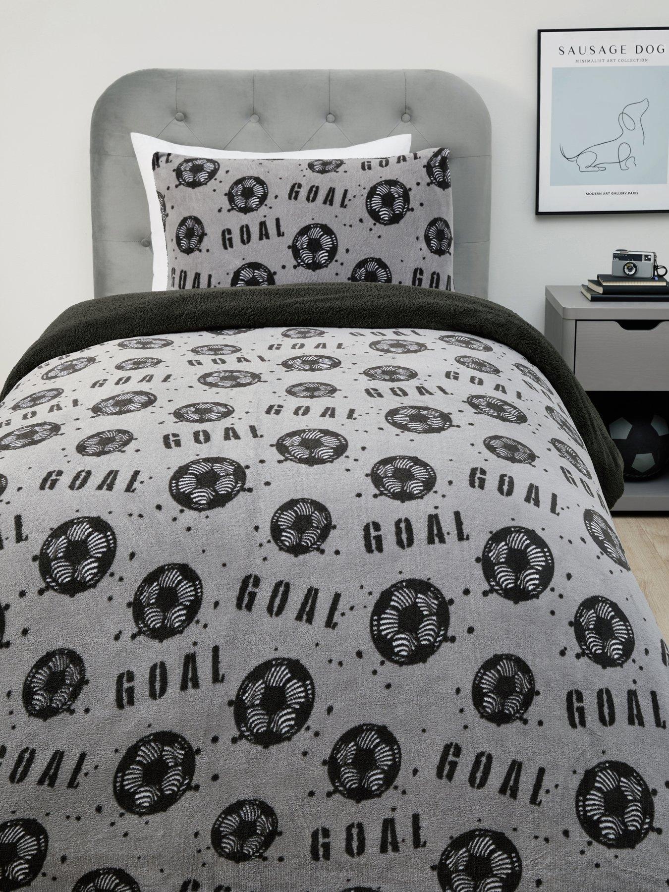 The Very Collection Football Printed Fleece Duvet Cover Set