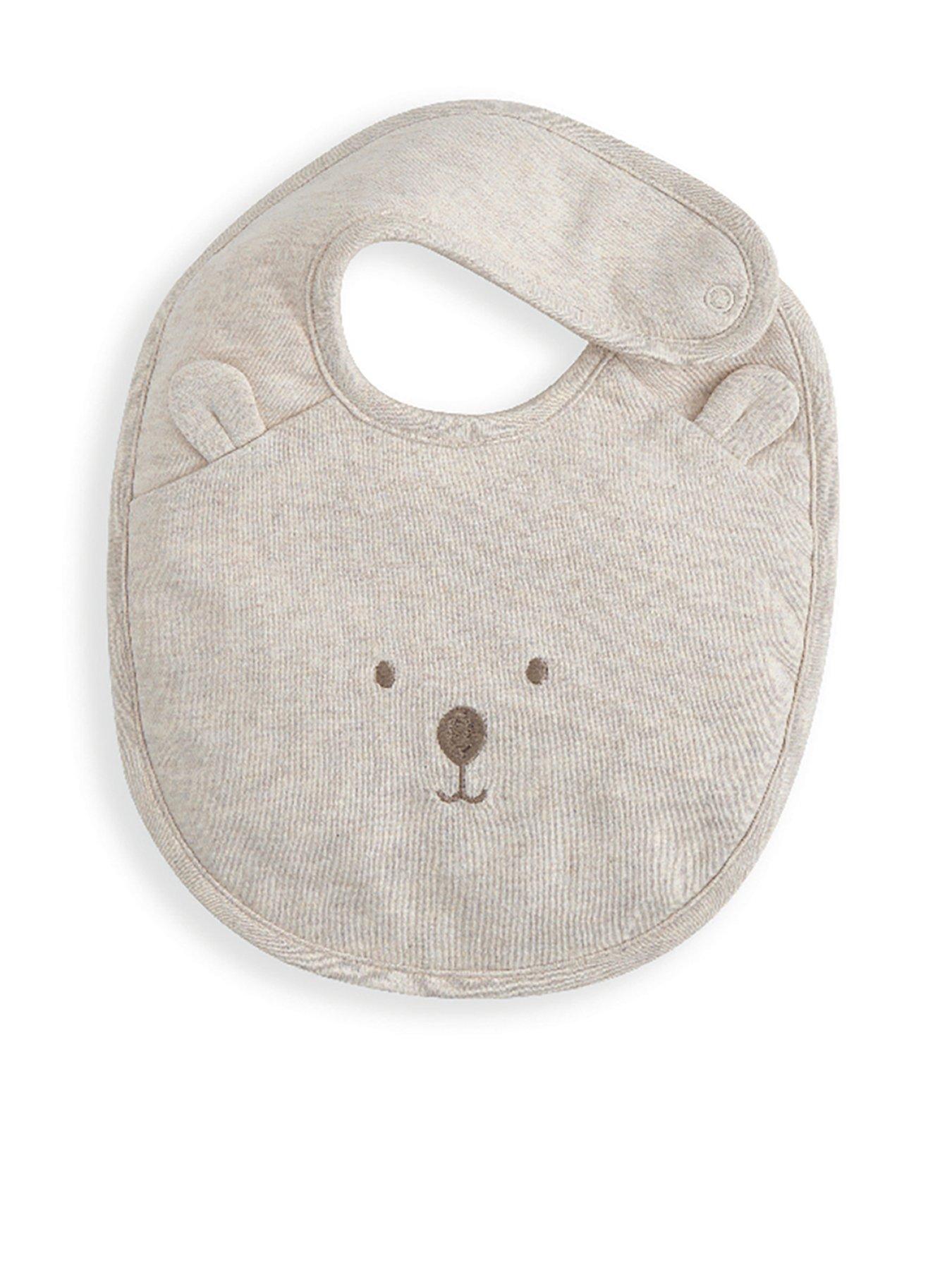 mamas-papas-baby-unisex-bear-bib-beige
