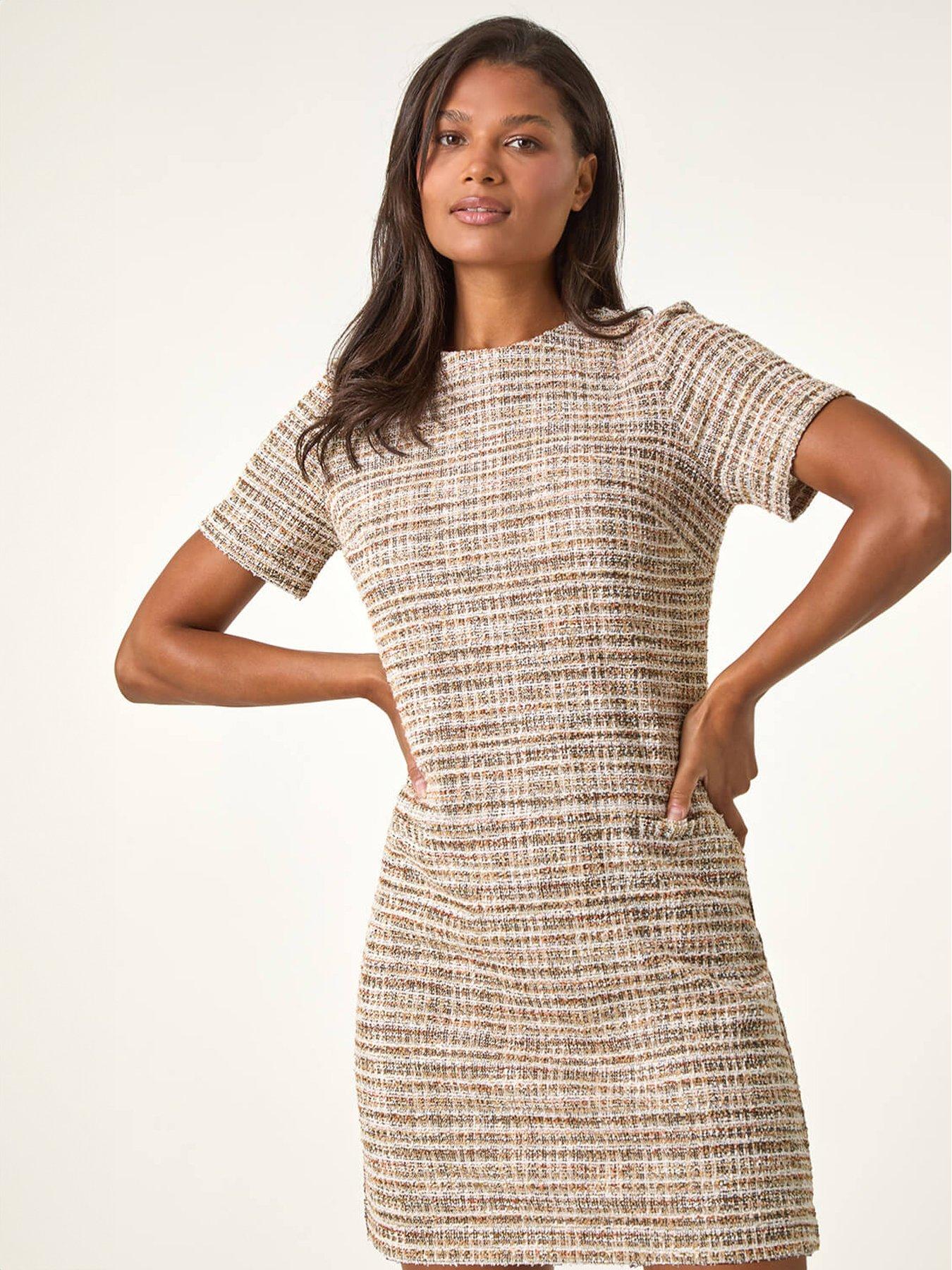 roman-textured-pocket-stretch-shift-dress-tan