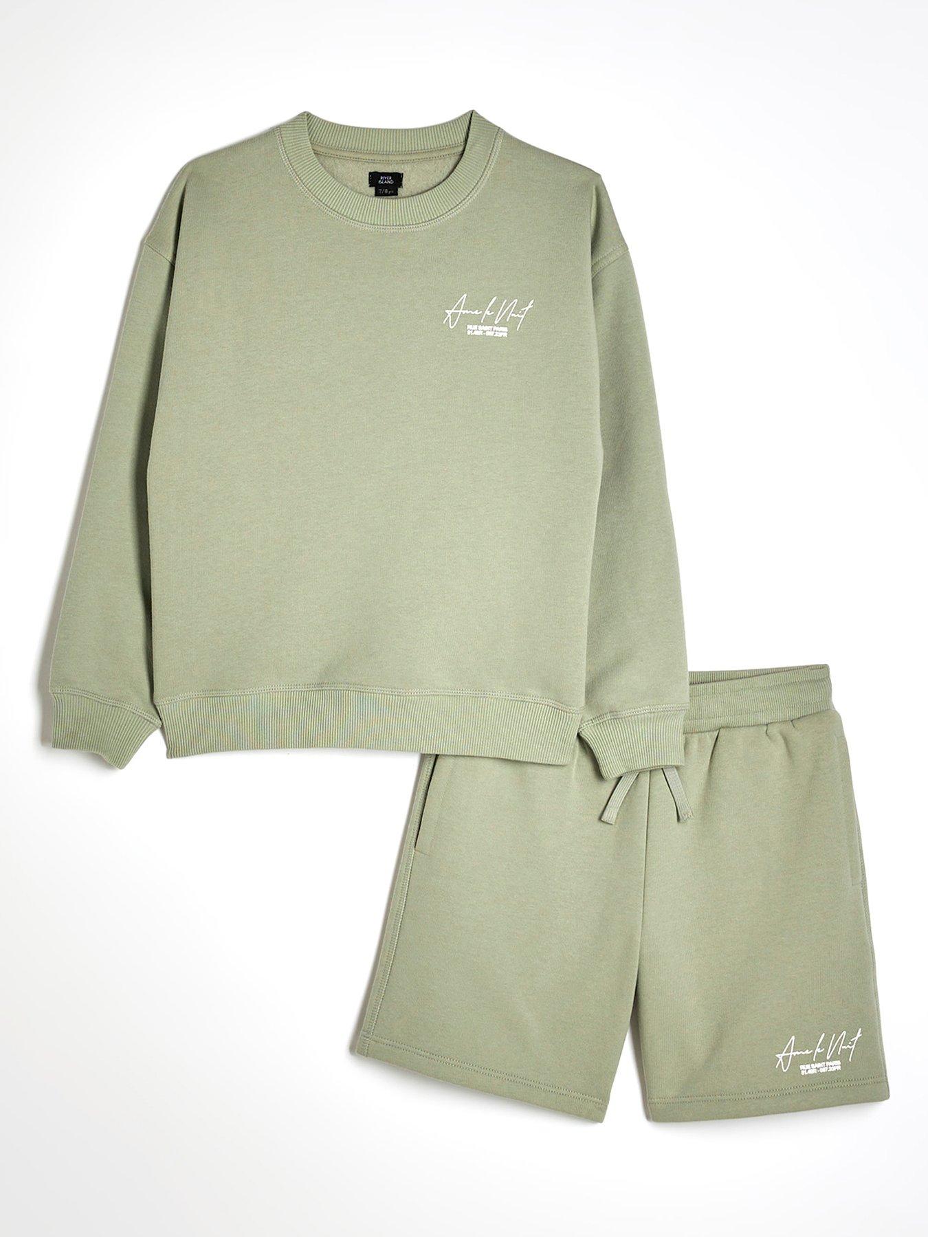 river-island-boys-sweatshirt-short-set-light-green
