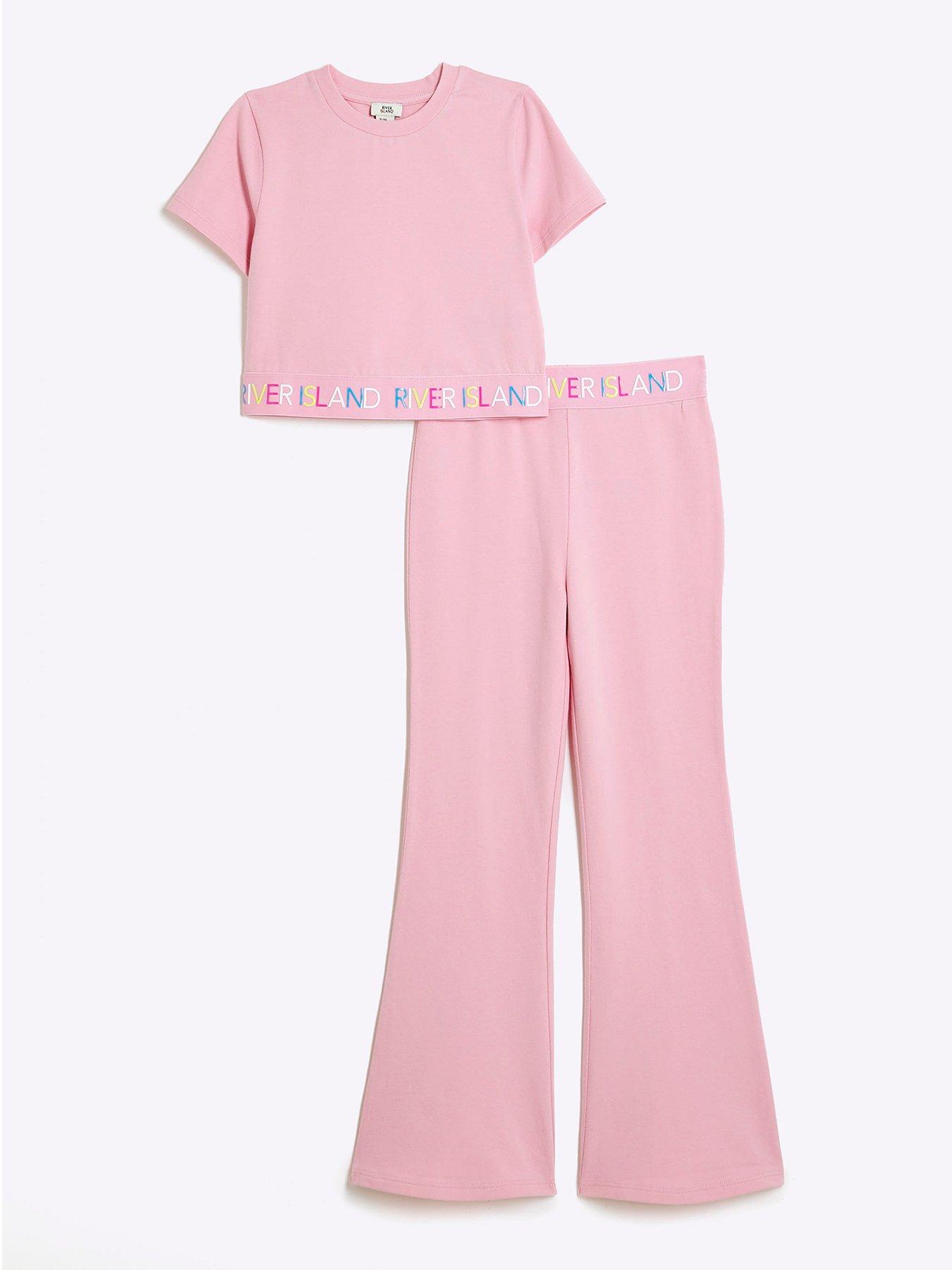 river-island-girls-kickflare-trousers-set-pink