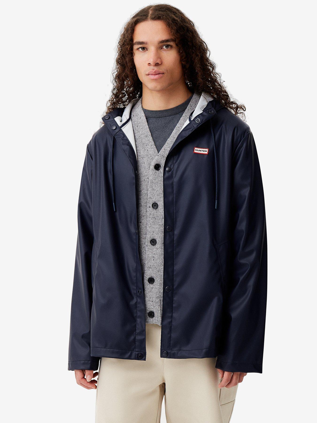 Hunter Unisex Izzy Pu Hooded Jacket -navy