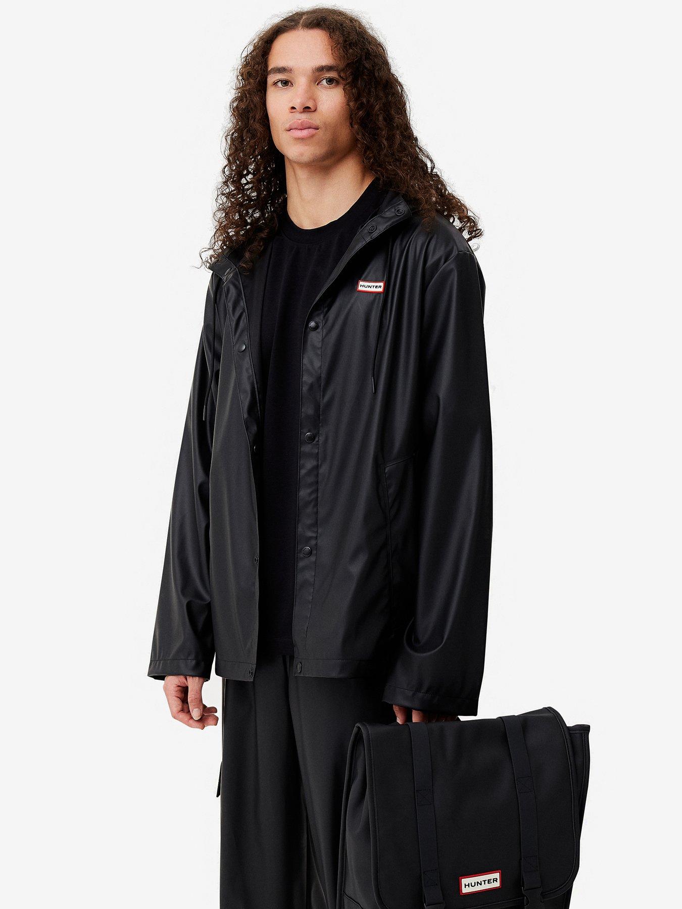 Image 1 of 2 of Hunter Mens Izzy Pu Hooded Jacket - Black