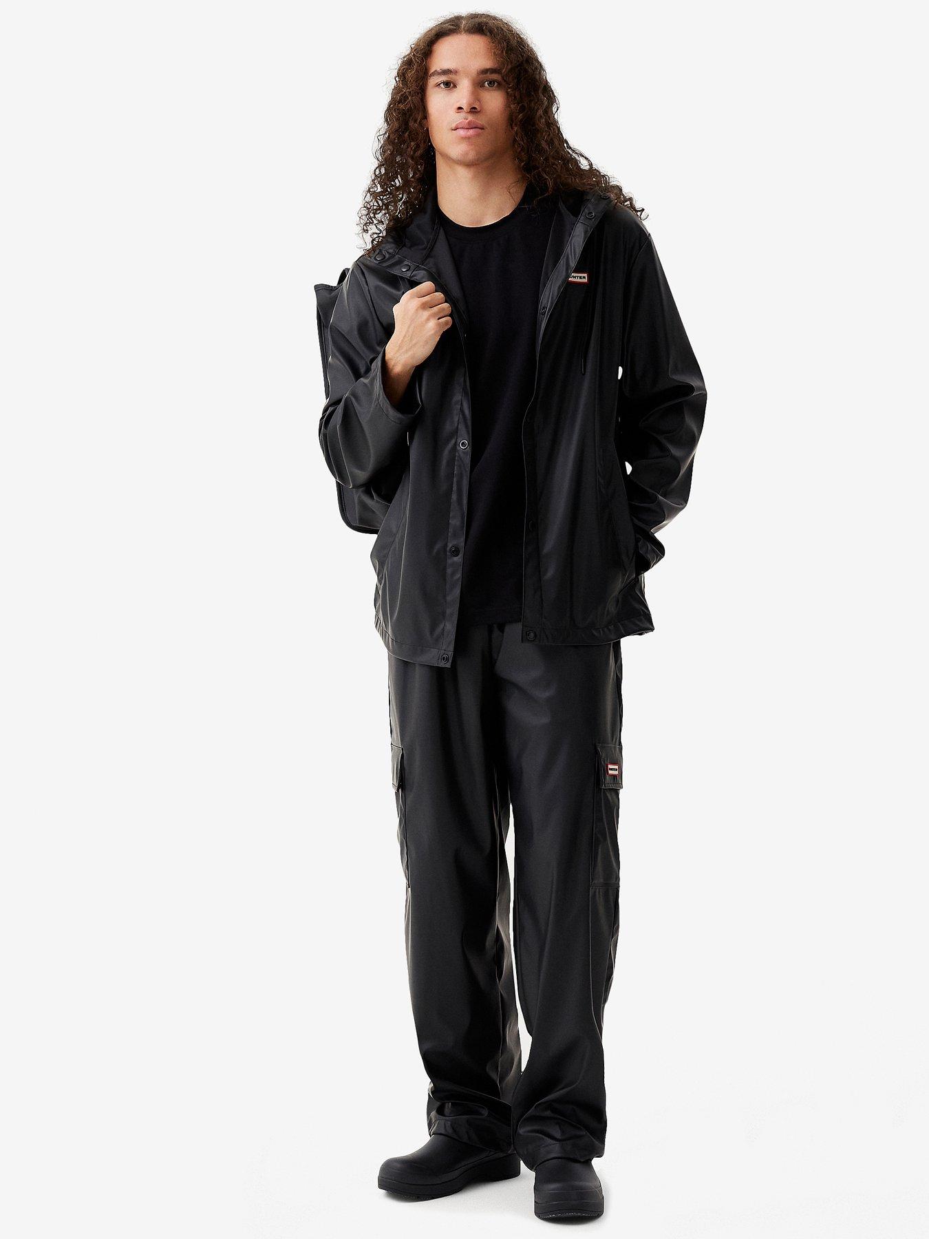 Image 2 of 2 of Hunter Mens Izzy Pu Hooded Jacket - Black
