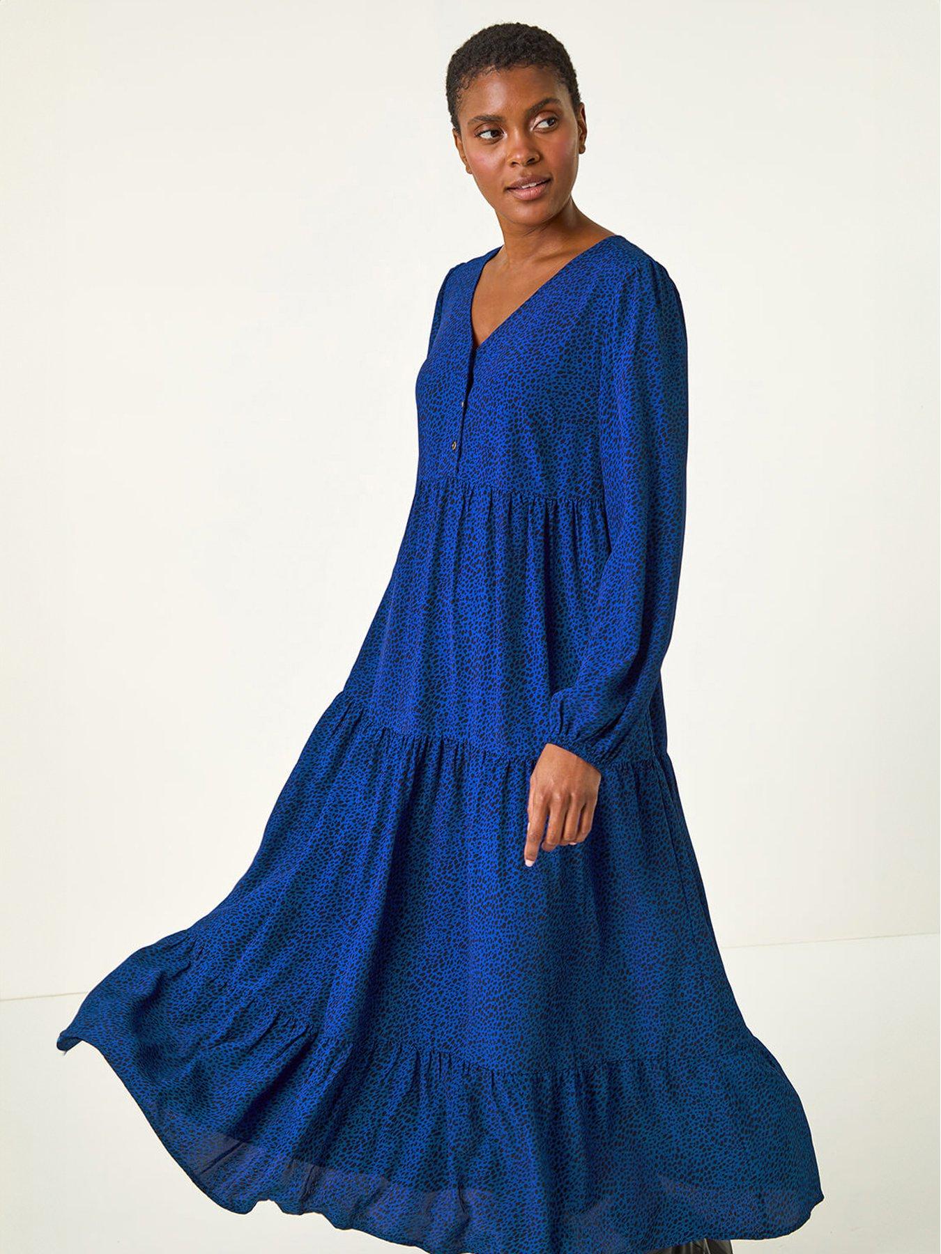 roman-spot-button-detail-smock-midi-dress-blue
