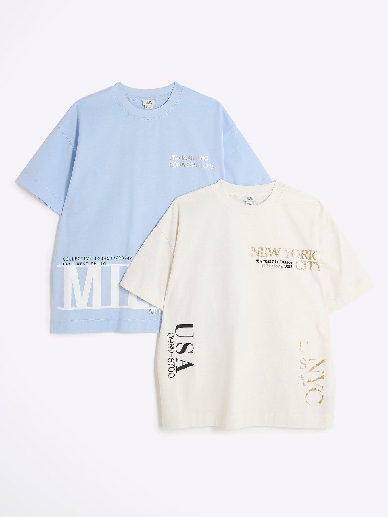 river-island-girls-pack-of-2-graphic-t-shirts-creamlight-blue