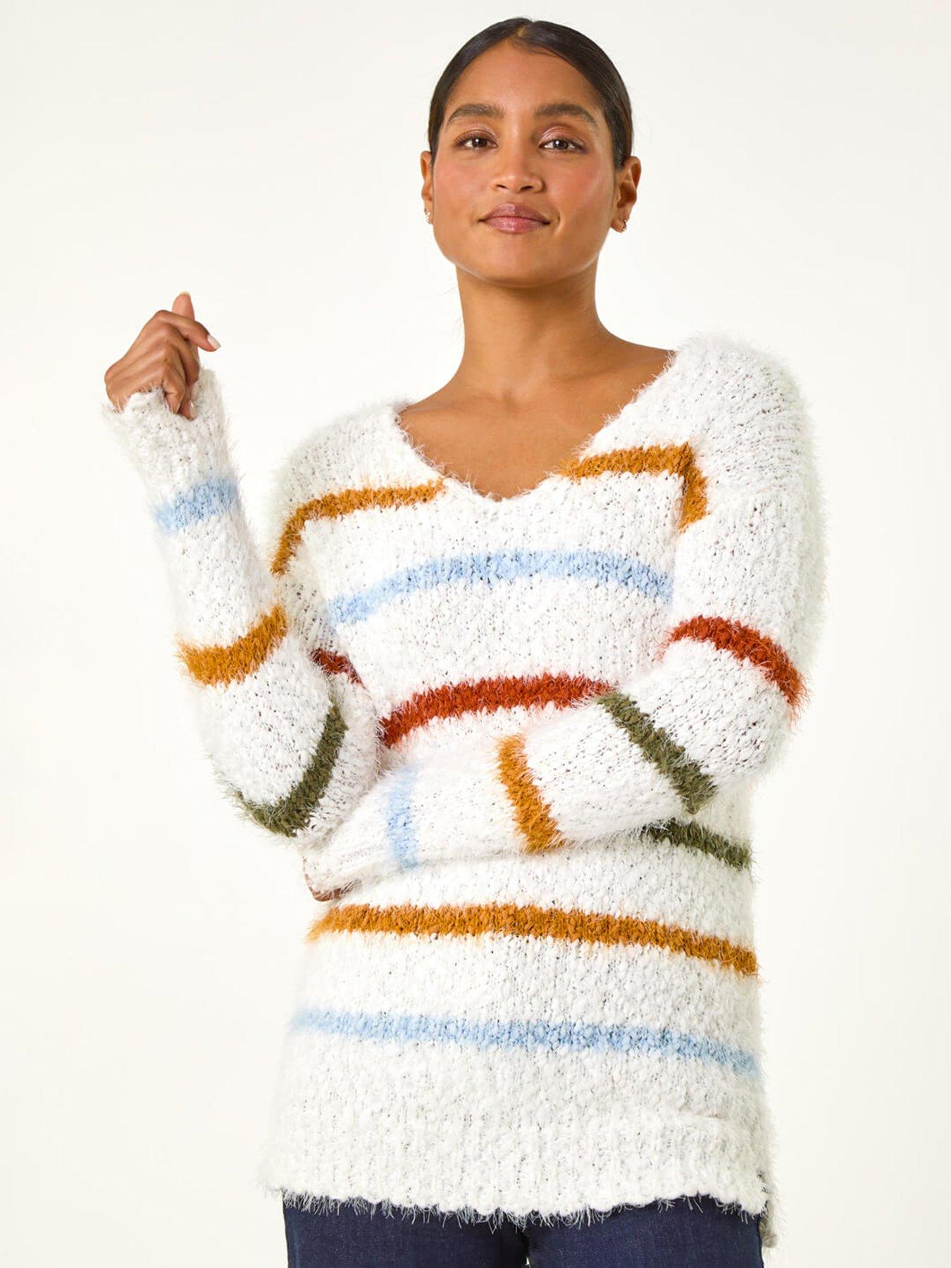 roman-stripe-fluffy-knit-jumper-ivory