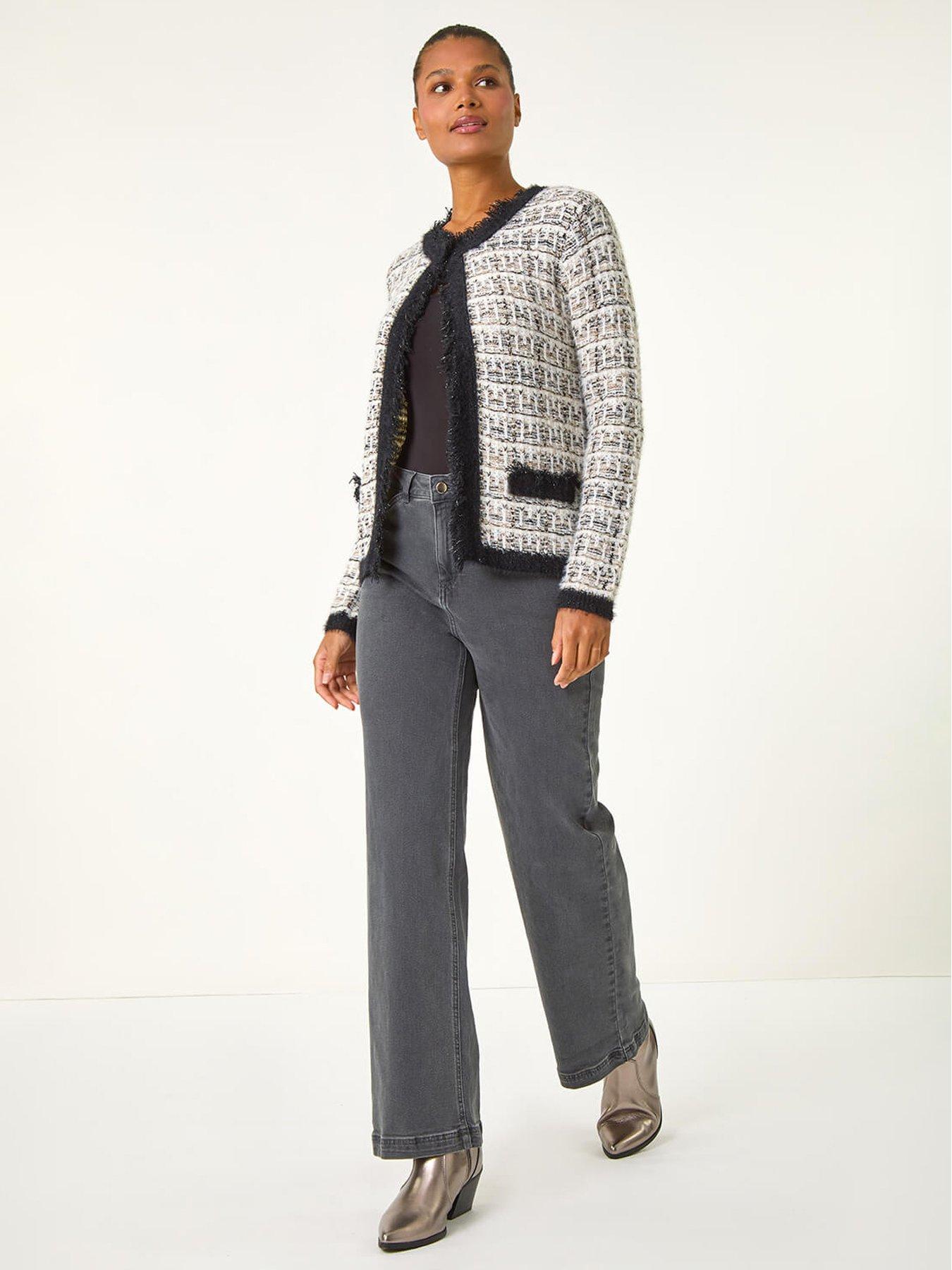  image of roman-textured-pattern-pocket-detail-cardigan-ivory