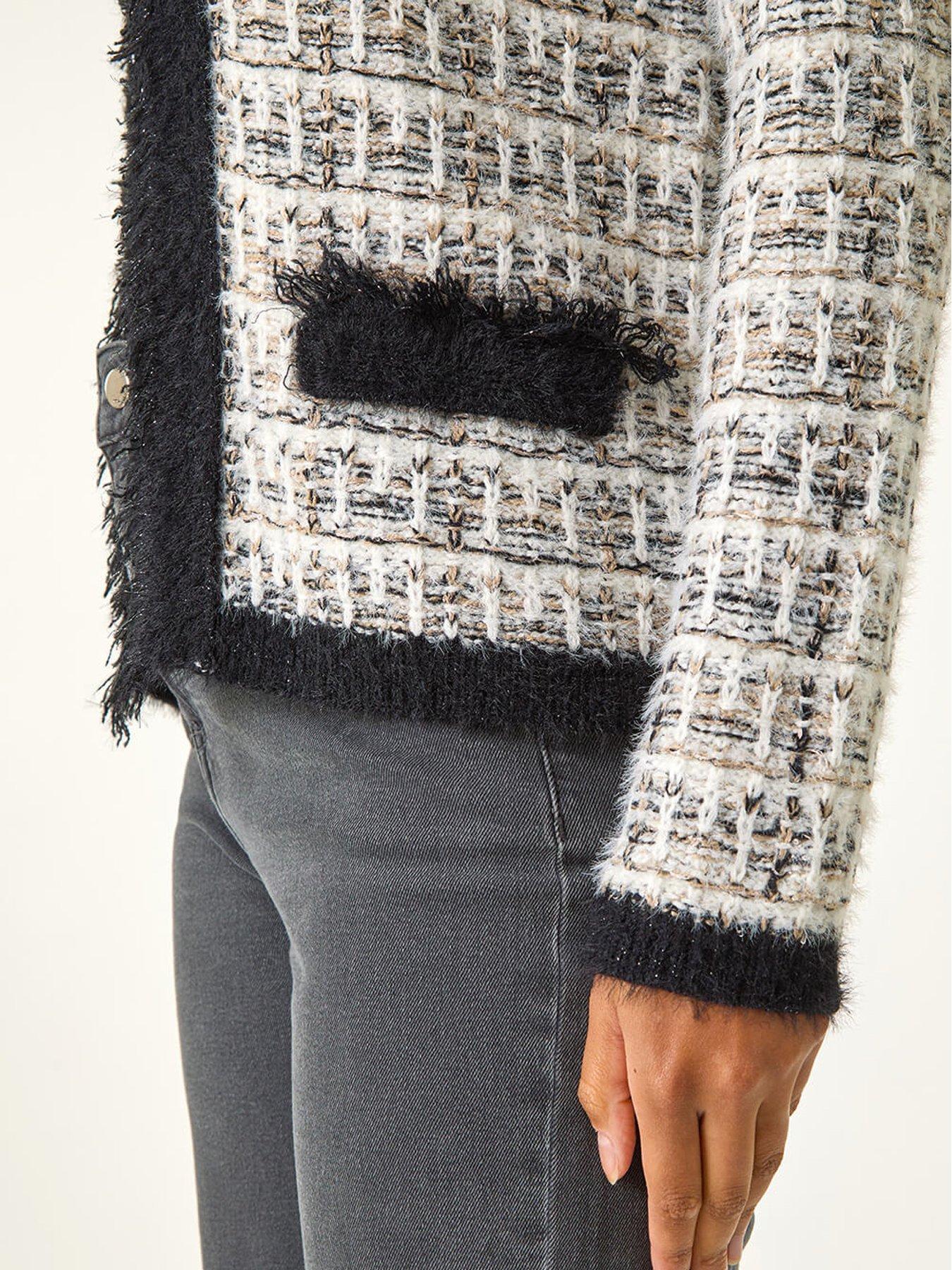  image of roman-textured-pattern-pocket-detail-cardigan-ivory