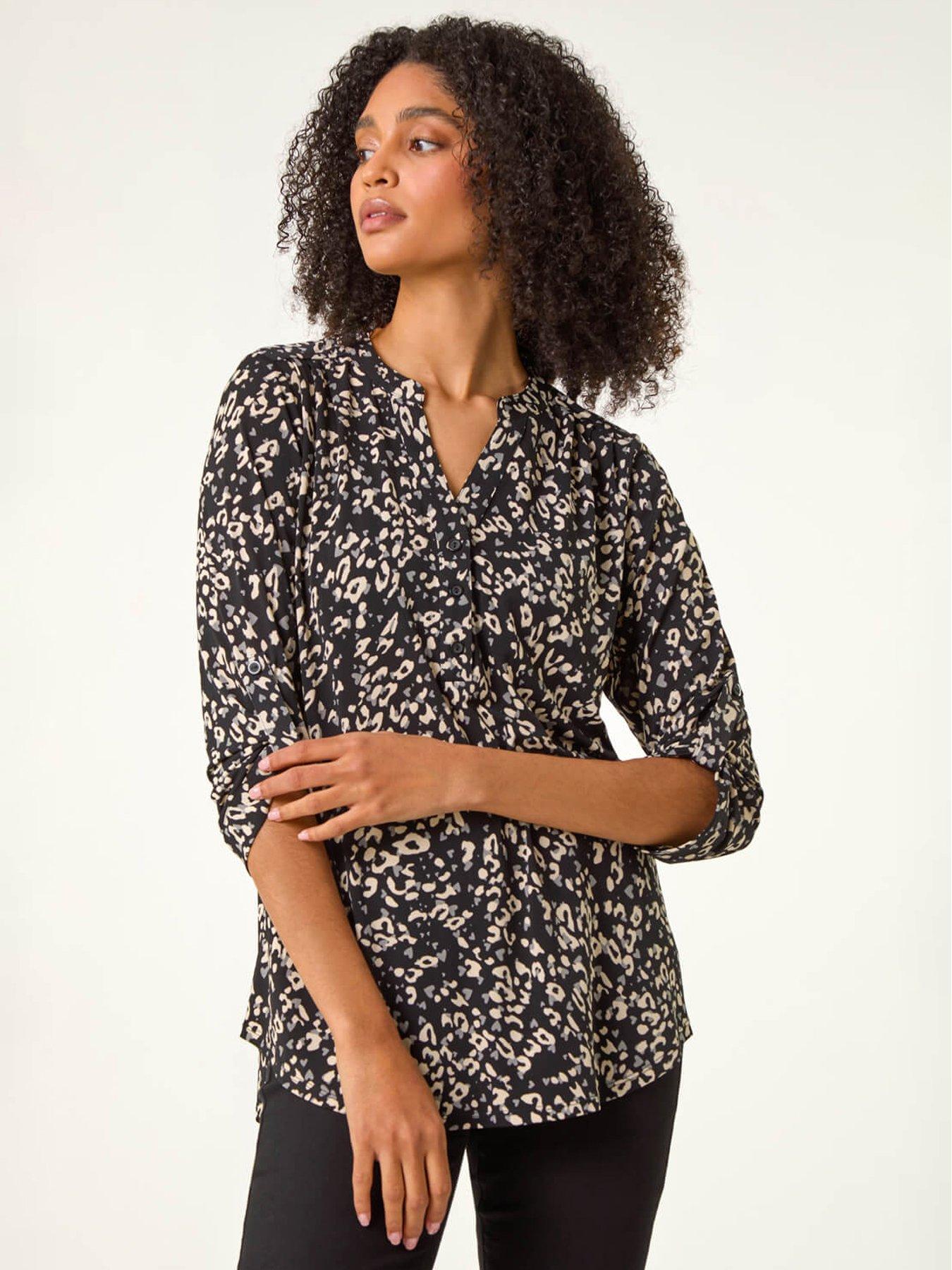 roman-stretch-animal-print-shirt-grey