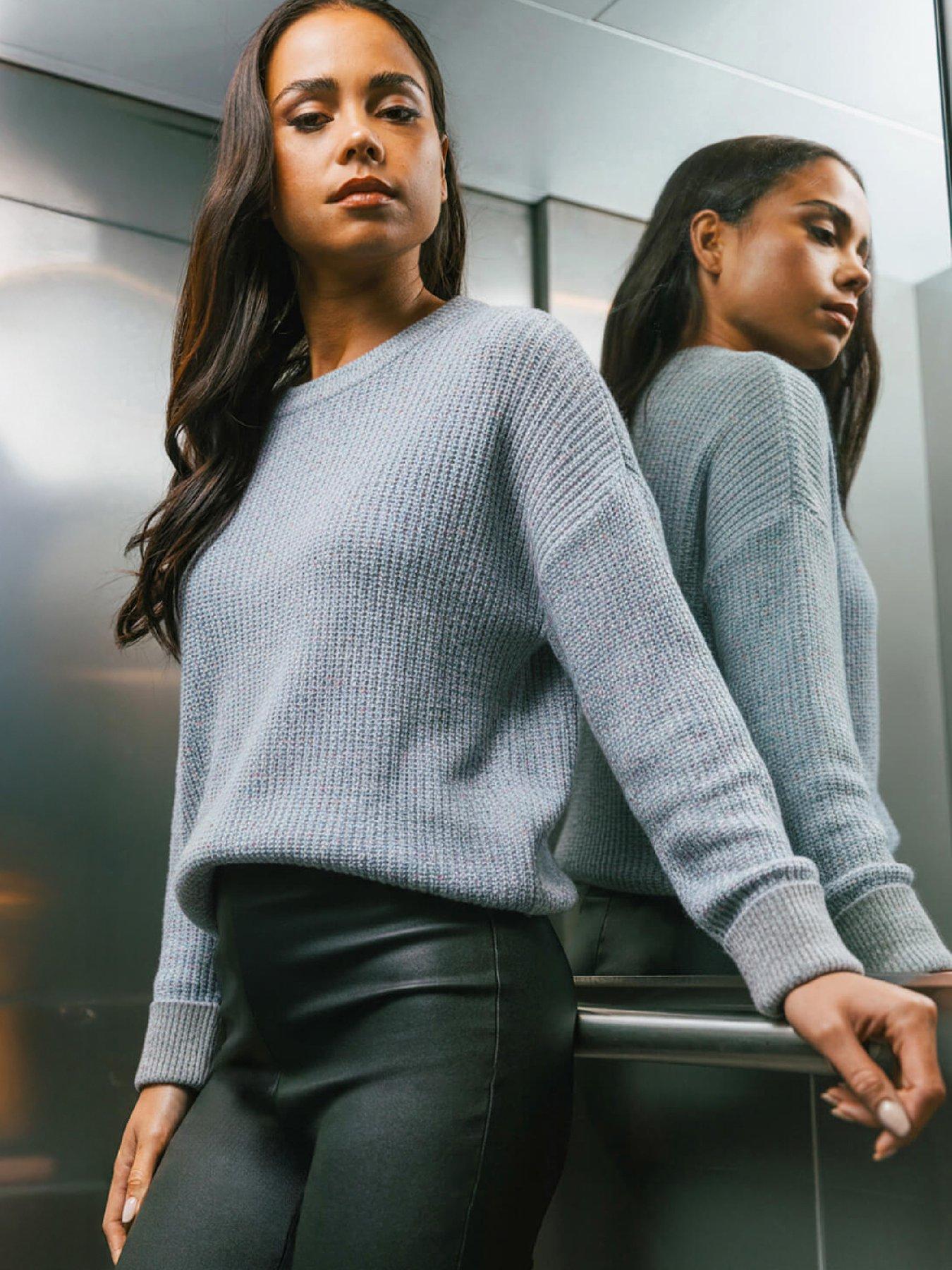 Roman Contrast Cuff Knit Jumper - Blue