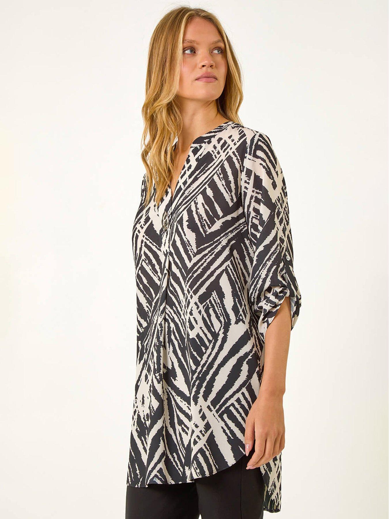  image of roman-abstract-button-detail-tunic-ivory